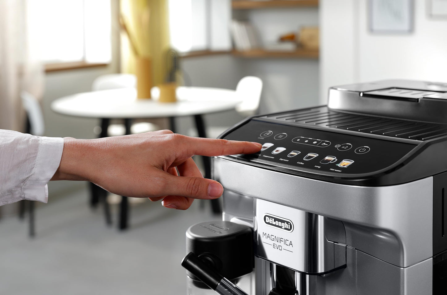 De'Longhi Magnifica Evo Next ECAM312.80.TB – Kaffeevollautomat mit 2,4'' TFT Farbdisplay & LatteCrema Milchsystem, 7 Direktwahltasten (Cappuccino, Espresso, Latte Macchiato), 2-Tassen-Funktion, Titan