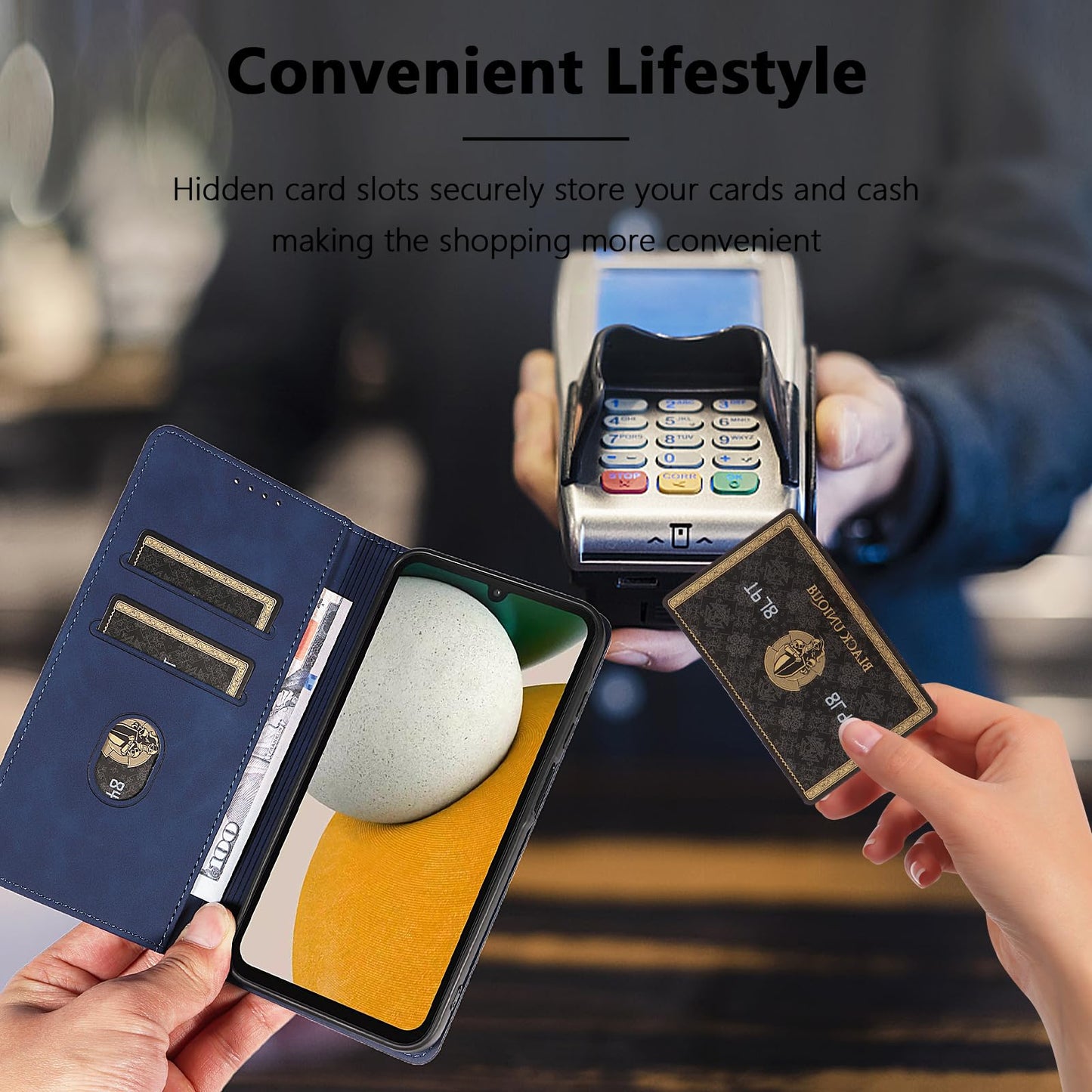 S. Dawezo Hülle für Samsung Galaxy S22 Plus, Premium Leder magnetische Handyhülle mit Ständer, Kartenfach und Brieftasche, Shock Absorbing, kompatibel mit Samsung S22 Plus-Kaffee