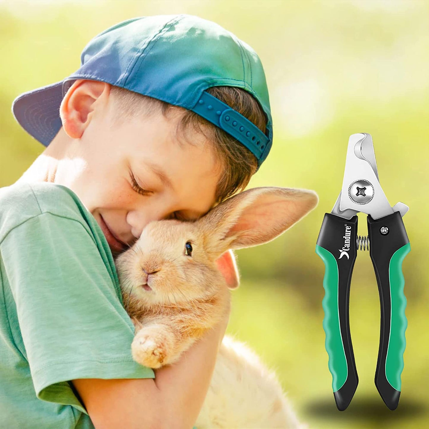 Candure Profi Krallenschere für Hunde und Katzen mit Nagelfeile Edelstahl Krallenzange Hohe Qualität Krallenpflege Schneider für Haustiere Nagelknipser groß Mit Sicherheitsschutz 6" Zoll