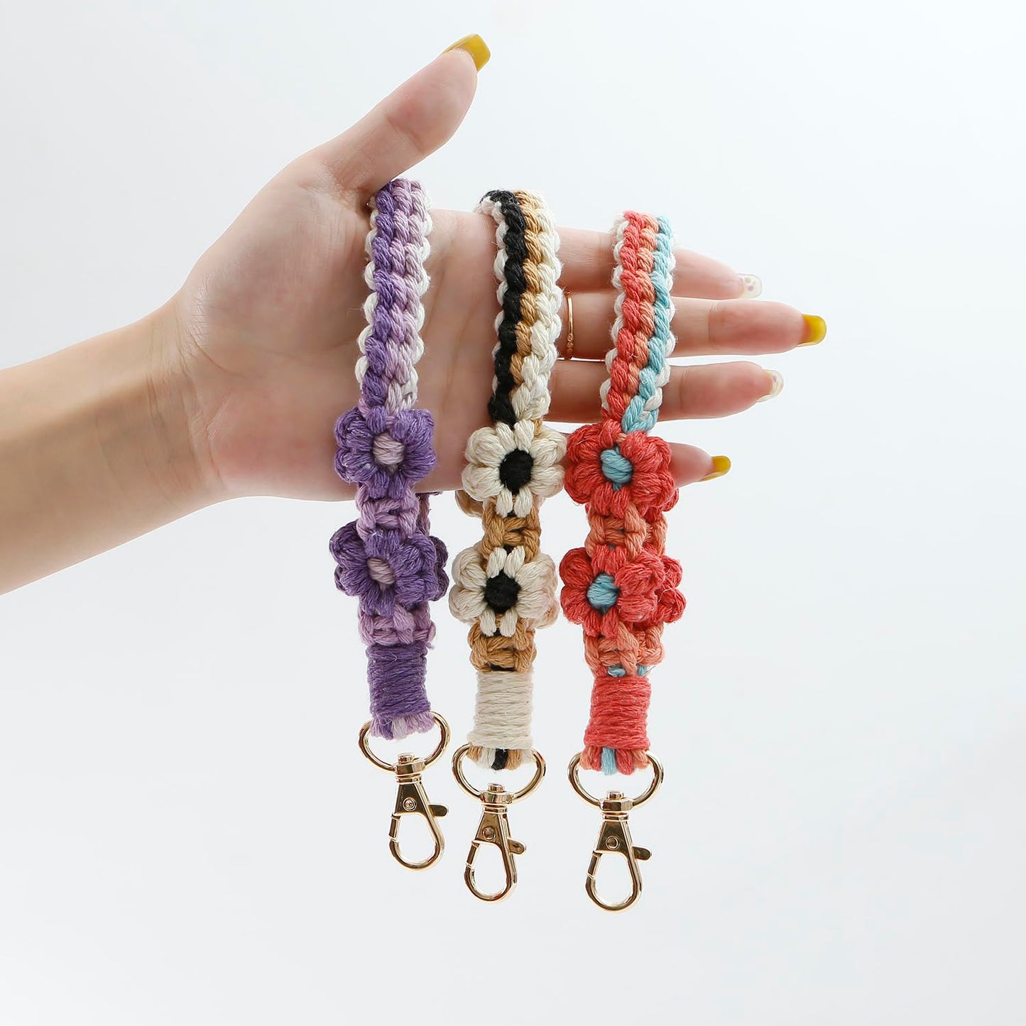 AOKSUNOVA Key Ring Band Macrame Lanyard Short Key Pendant Girls Gift for Women