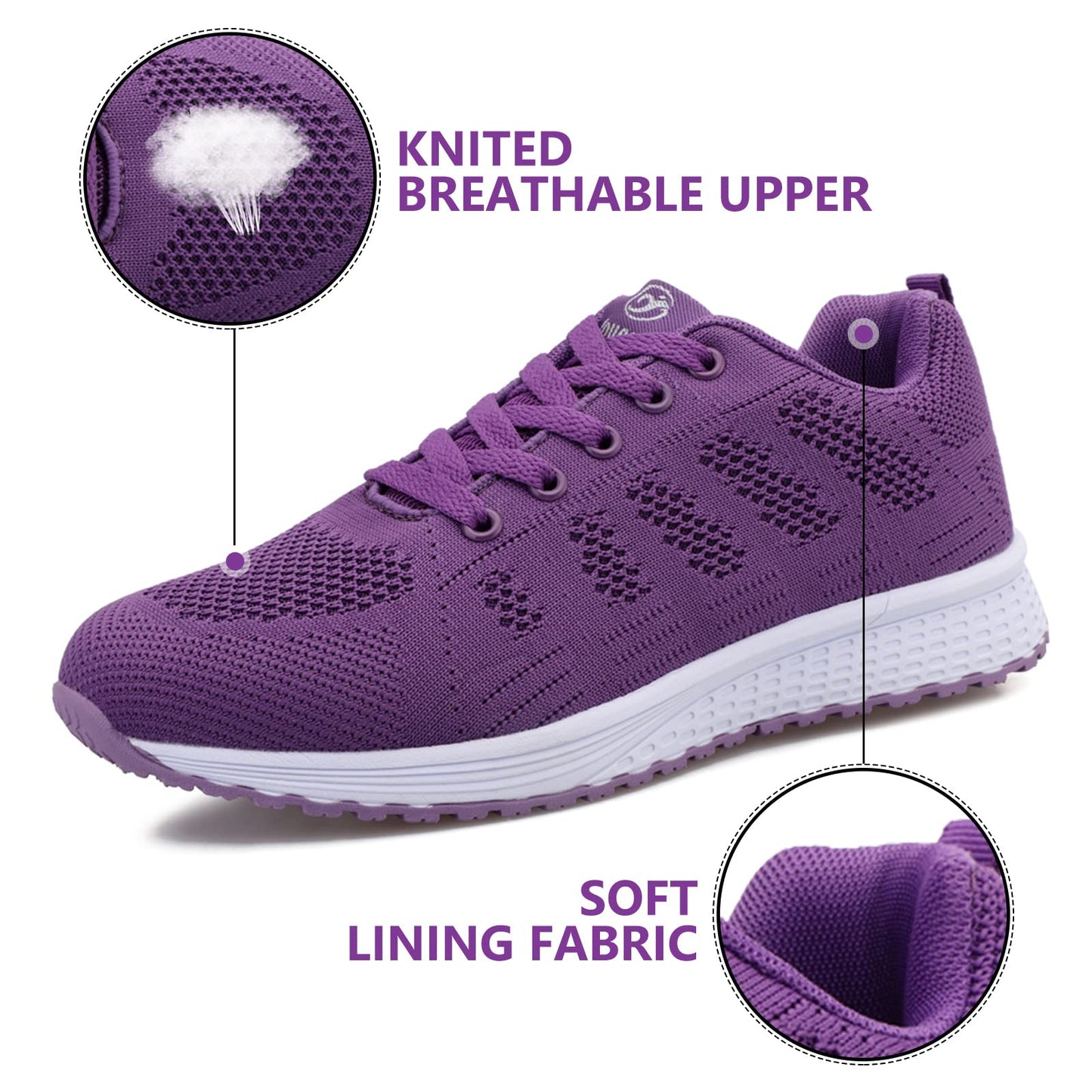 ANBIWANGLUO Damen Turnschuhe Sportliche Laufschuhe Schnürschuhe Atmungsaktive Outdoor Cross Trainer zum Joggen