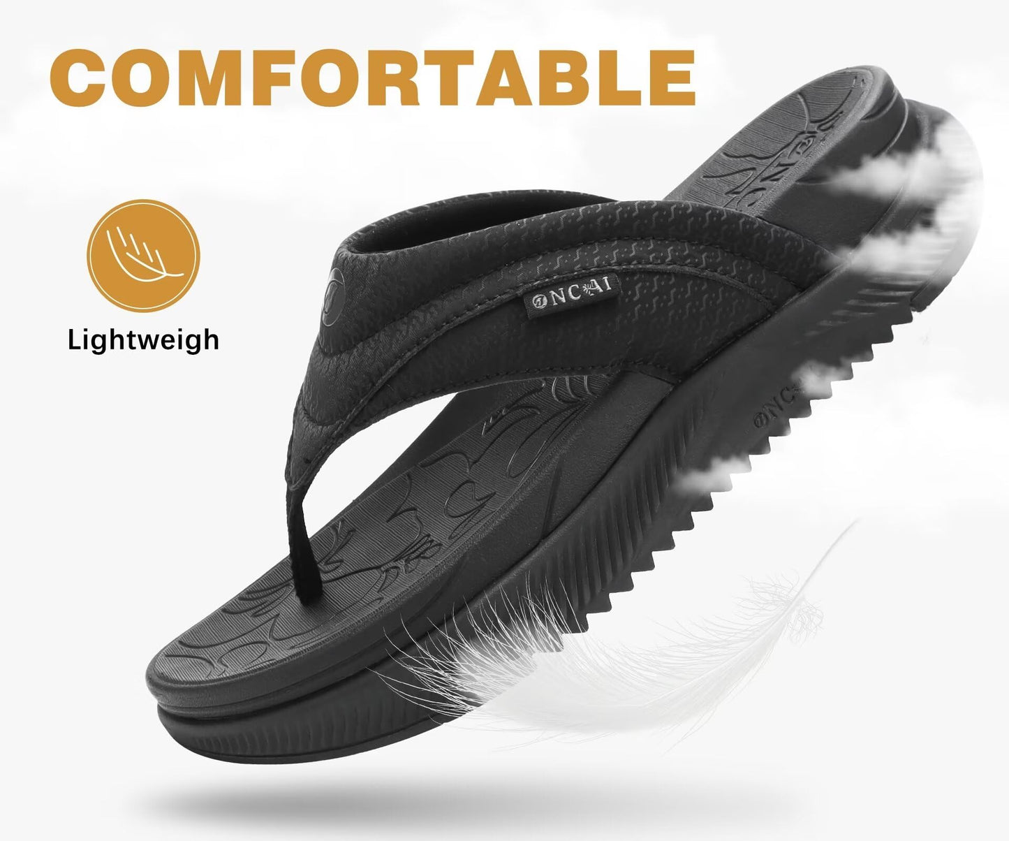 ONCAI Damen orthopädische Kissen Flip Flops Erholung Walking Sandalen für Damen mit Arch Support Sommer bequem Slip On Flip Flops für Damen Größe 36-43