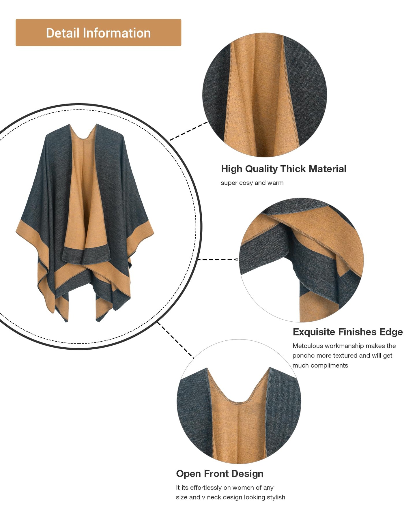 DiaryLook Damen Poncho Schal Winter Cardigan Übergroße Cape Elegant Poncho Für Frauen Umhang Damen Warm Geschenk Für Mutter