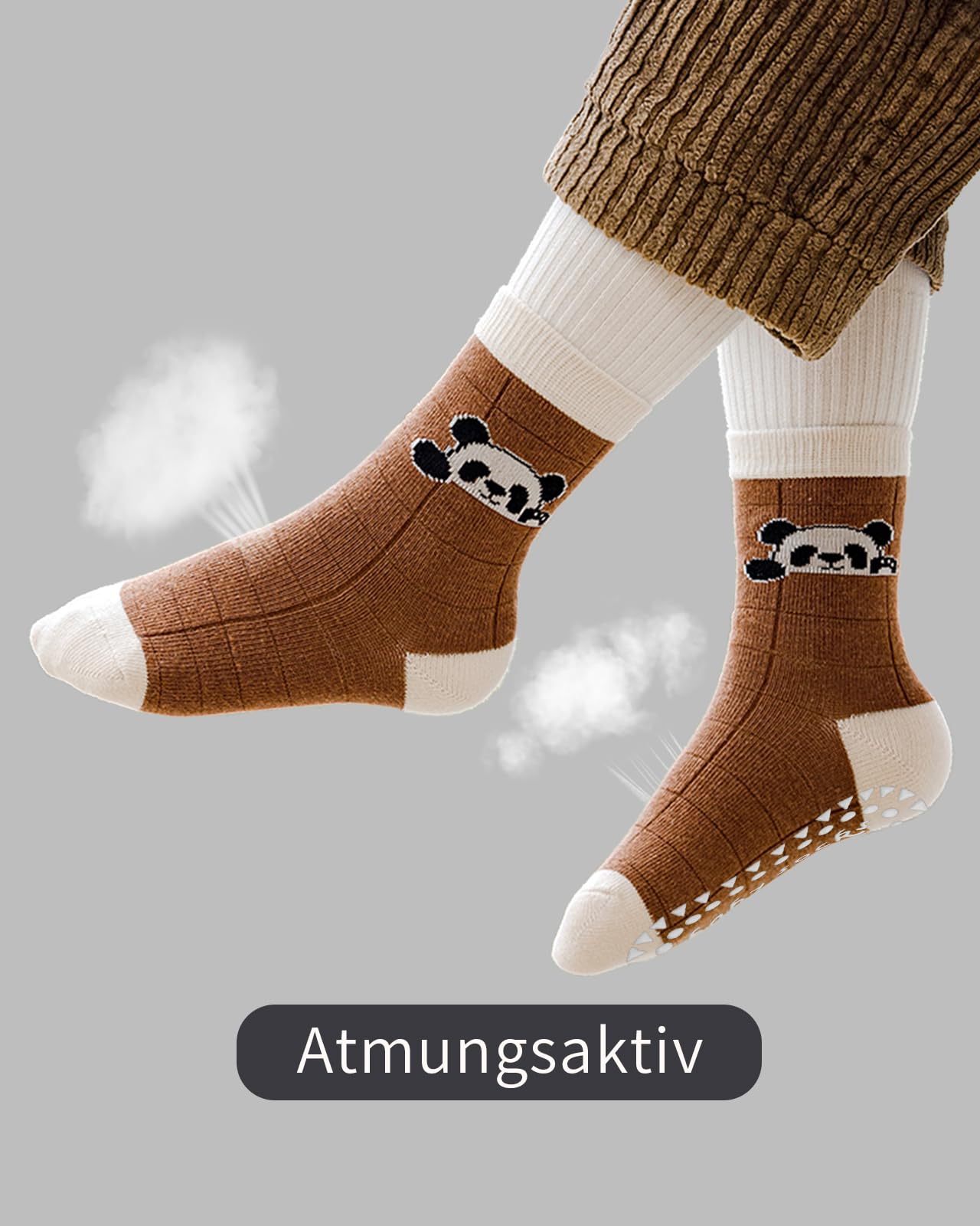 Kyopp 5 Paar Stoppersocken Kinder Baumwolle Socken Jungen Mädchen ABS Anti Rutsch Socken Tiermotive 25-37EU