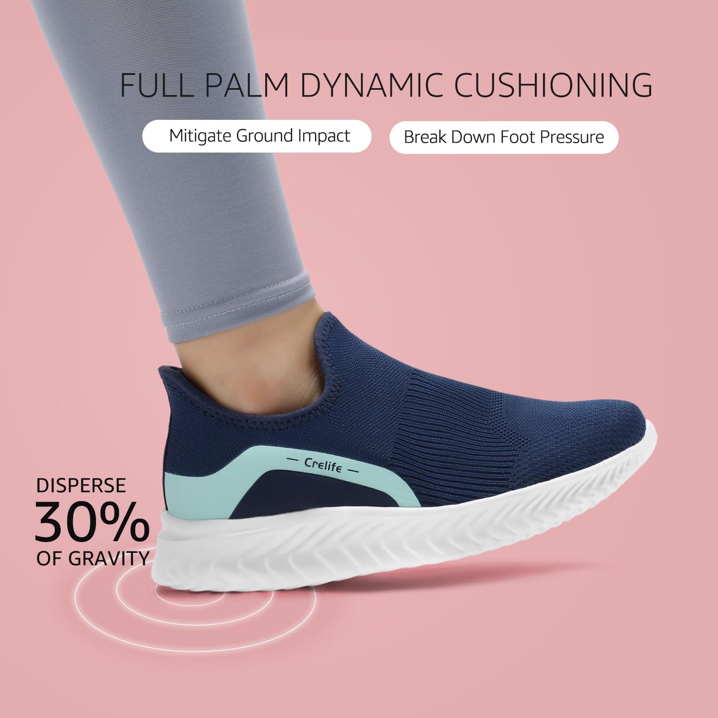 STQ Slip on Freihändig Damen Slip on Sneakers Bequem Orthopädische Schuhe