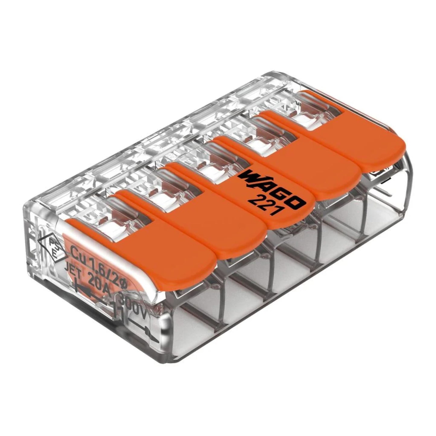 WAGO Verbindungsklemmen 221-413 | 3 Leiter, bis 4 mm², 50 Stück, COMPACT Kabelverbinder mit Hebel für alle Leiterarten weltweit, bestätigte Anwendungssicherheit