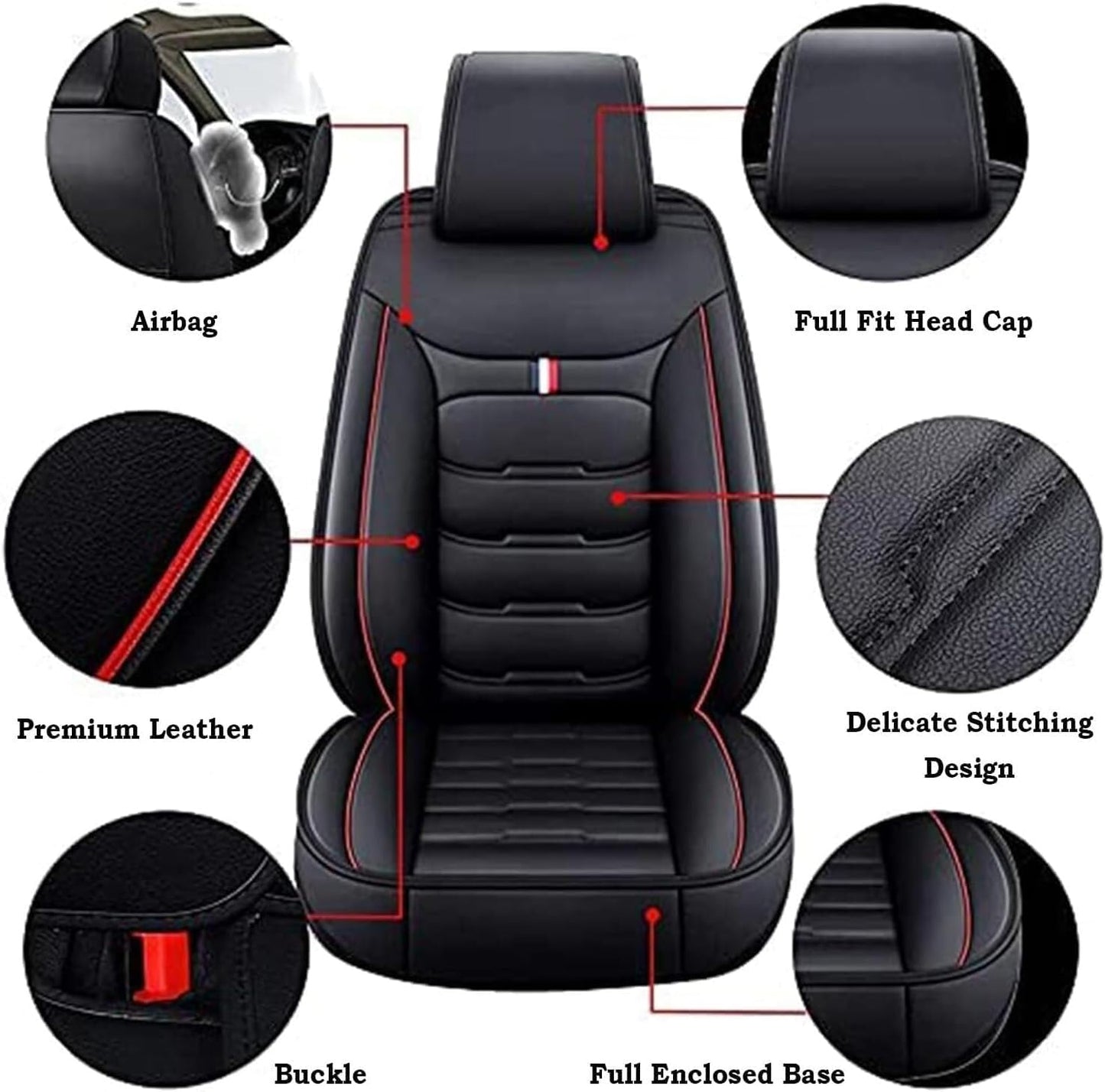 Auto Leder Sitzbezüge Sets für BMW X1 X3 X4 X5 X6 1/3/4/5/6/7 F25 F10 E83 E84 E70 E87 E90 E92 320I F11 F20 F15 F16 F30, Autositzbezüge Sets rutschfest Wasserdicht Atmungsaktiv Bequem Seat Schonbezüge
