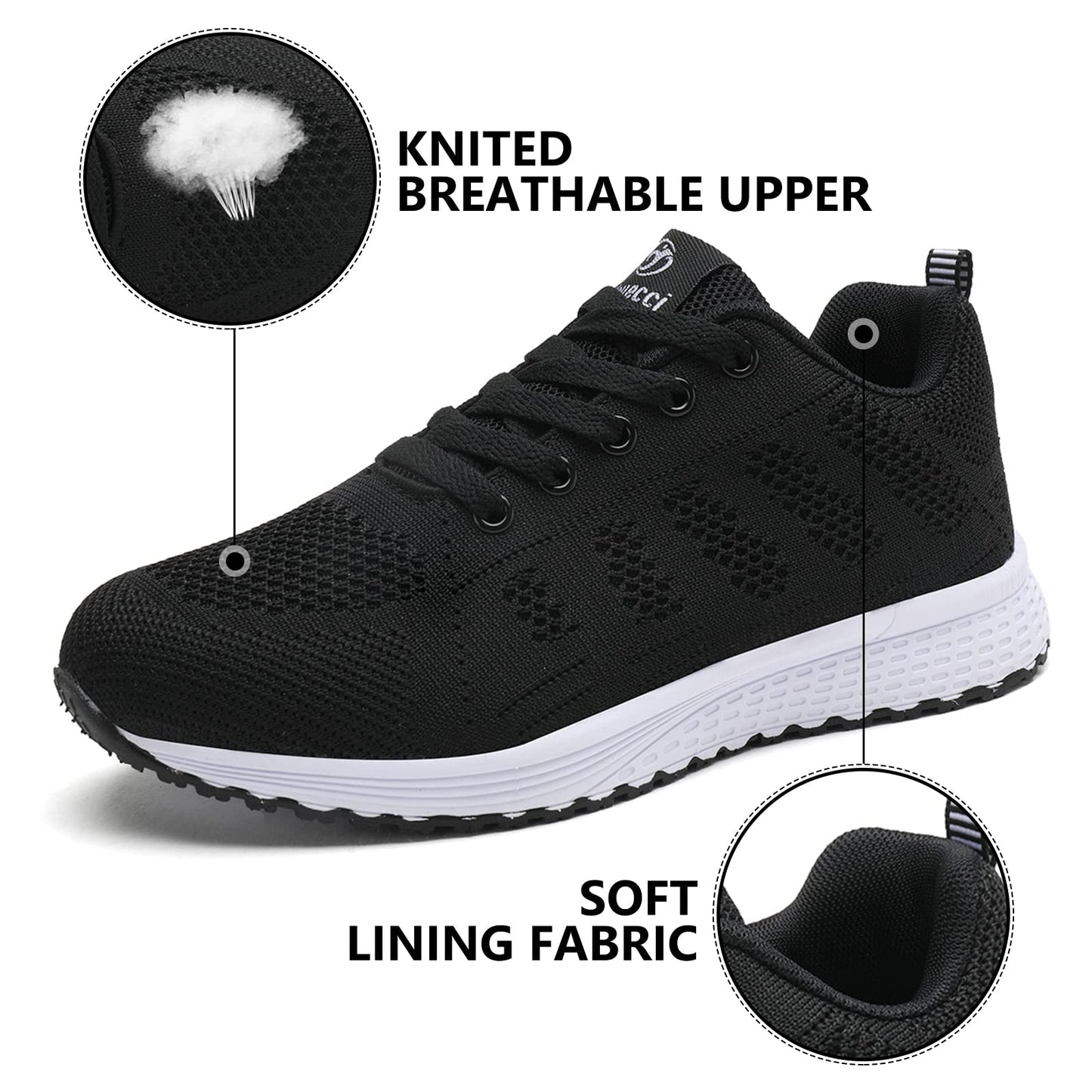 ANBIWANGLUO Damen Turnschuhe Sportliche Laufschuhe Schnürschuhe Atmungsaktive Outdoor Cross Trainer zum Joggen