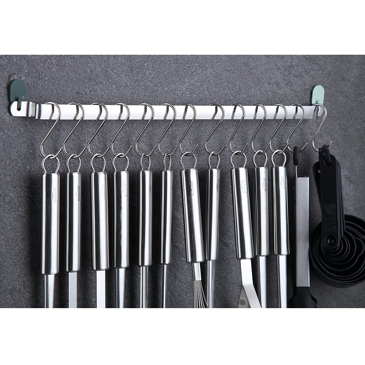 Berglander Küchenutensilien Set 38 teilig, Edelstahl Kochgeschirr Set, Küchenhelfer Kochgeschirr mit Utensilienhalter und Haken zum Aufhängen Spülmaschinenfest