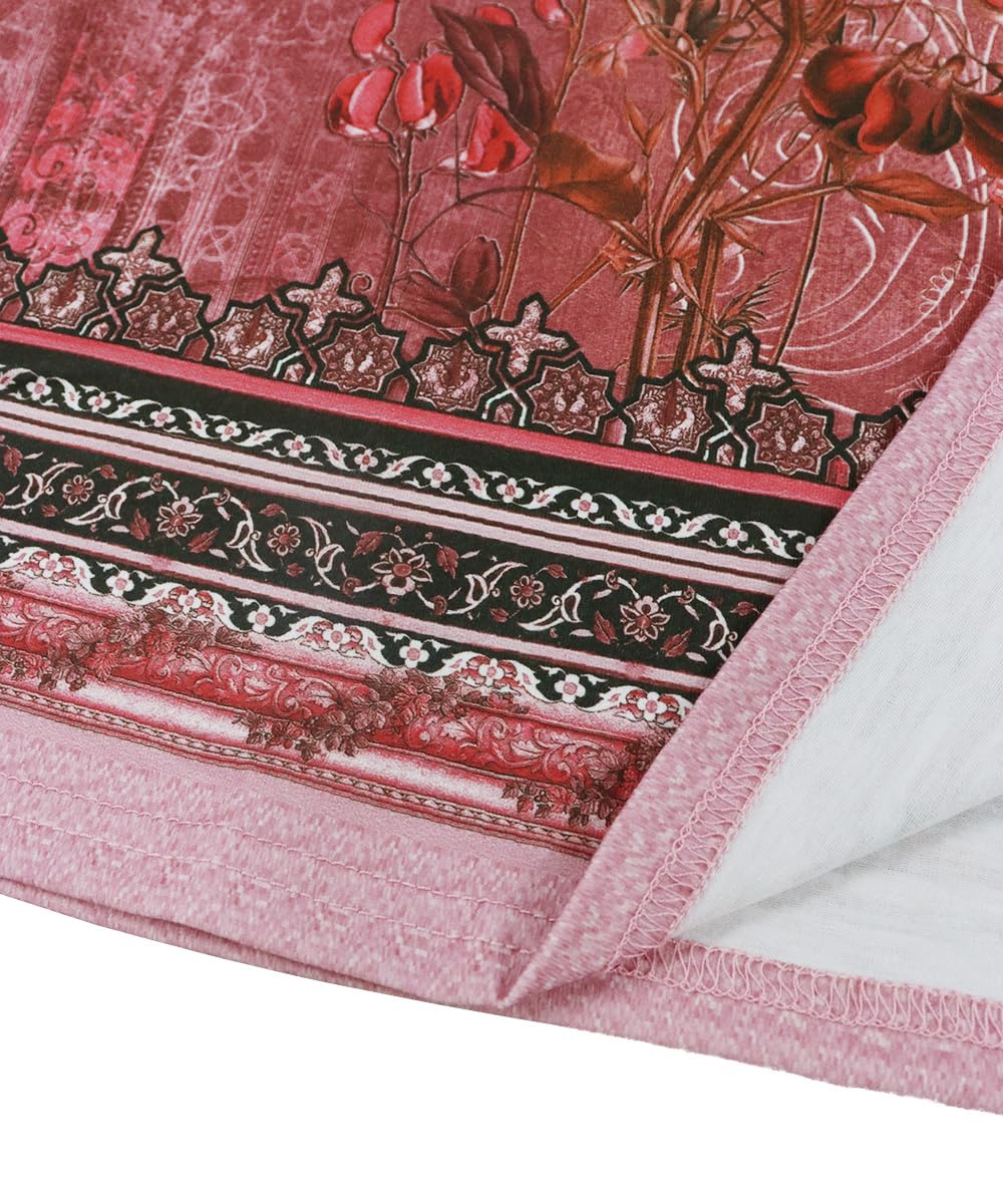 Yeenily Damen Bohemian Langarm Kleid V-Ausschnitt Blumenmuster Tunikakleider A Linien Lose Lässiges MiniKleid Freizeitkleid