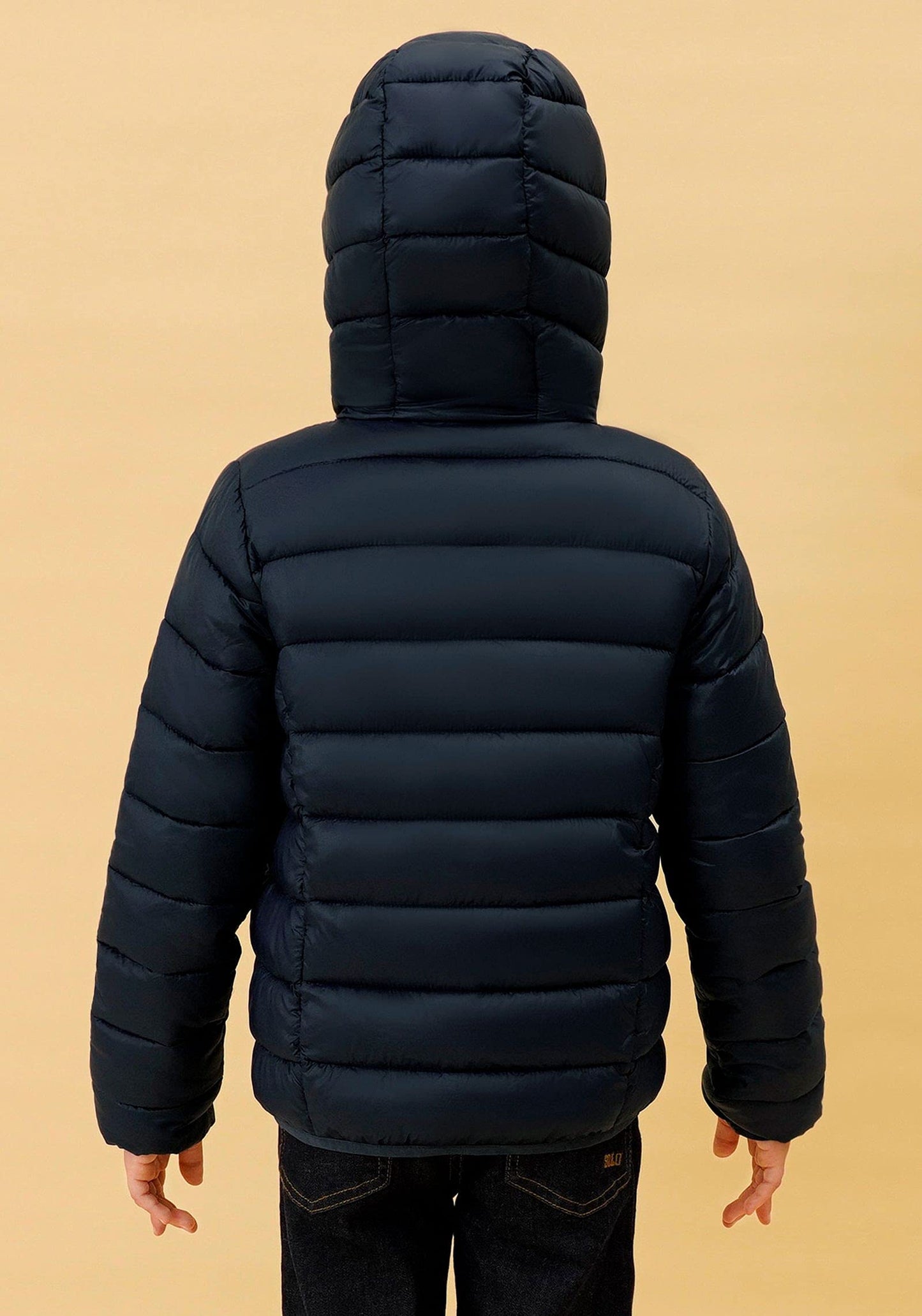 SOLOCOTE Jungen Wintermäntel Leichtgewichtige Wasserabweisende Winddichte Packbare Kapuzen Daunen Wie Wattierung Jacke