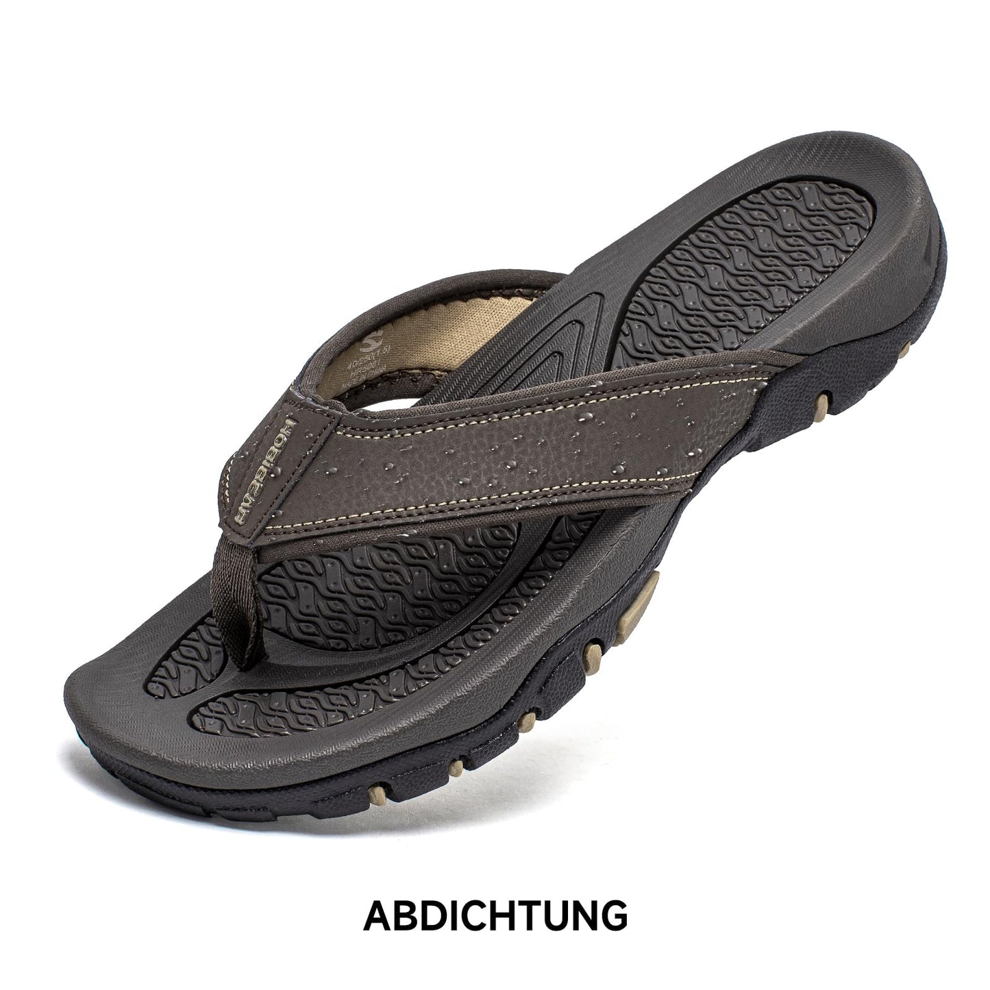 HOBIBEAR Herren Flip Flops Zehentrenner Arch Support Outdoor Sandalen Sommer Beach Surfen Sommerschuhe Rutschfest Hausschuhe Pantoletten