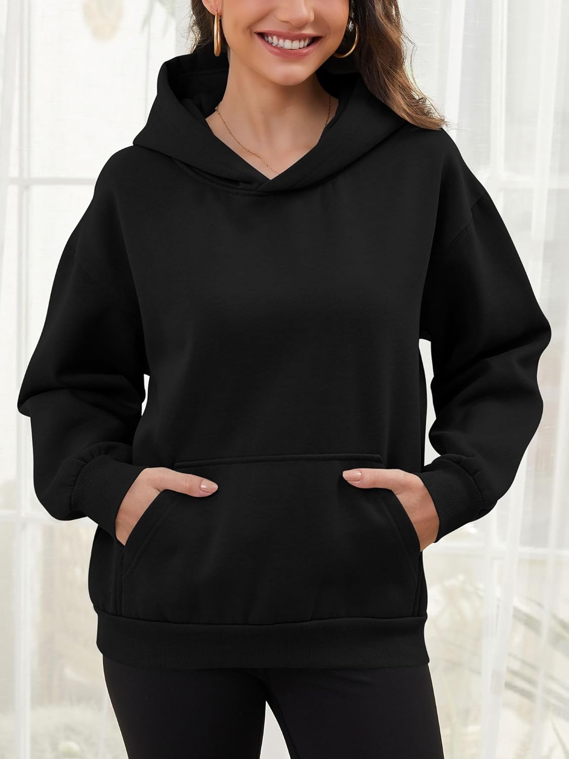 Tincini Hoodie Women's Oversize Pullover Winter Long Sleeve Fleece Hoodie Lined Jumper Sweatshirt with Hoodie Casual Hoodie with Hood