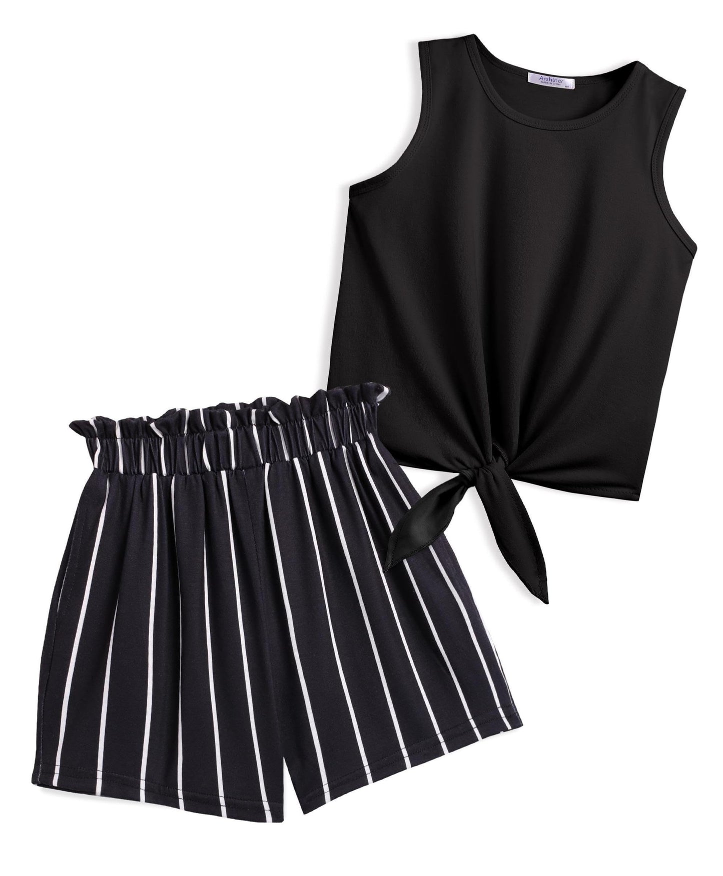 Arshiner Mädchen Tanktops mit Shorts Set Kinder Sommer Bekleidungssets Lässige Mode Ärmelloses T-Shirts Kleidung Sets für Mädchen