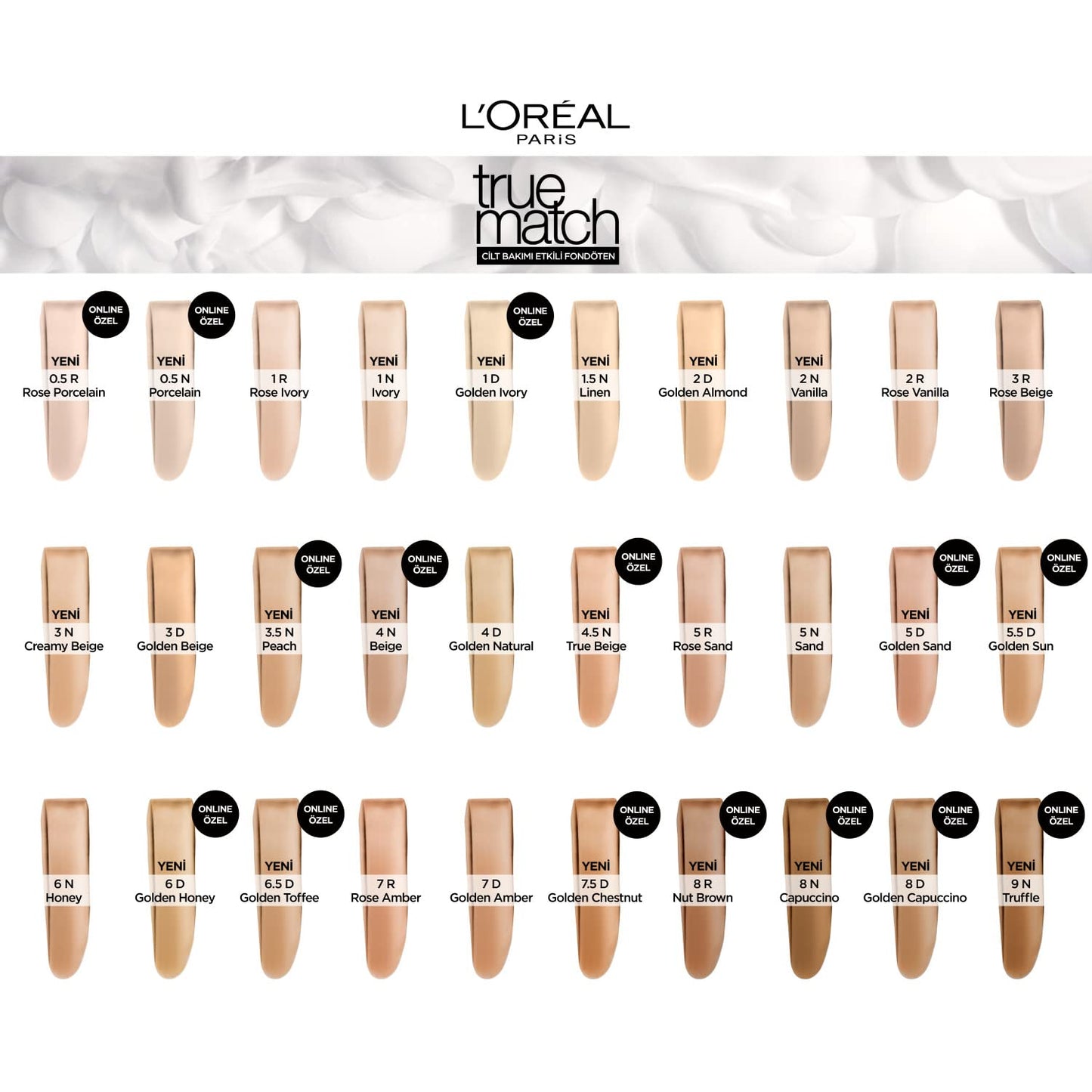 L'Oréal Paris Make up, Flüssige Foundation mit Hyaluron und Aloe Vera, True Match Make-Up, Nr. 5.N Sand, 30 ml