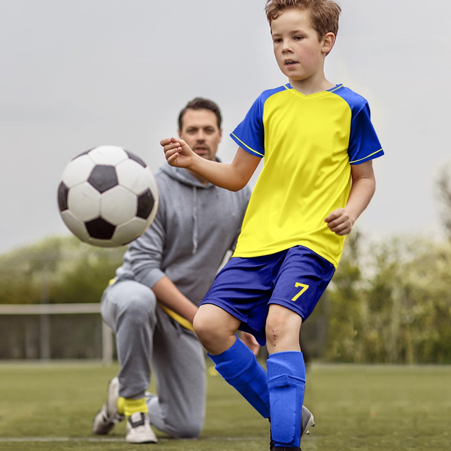Sternstunde Trikot Sets Kinder, Hause/Auswärts Fußballtrikot für Kinder,Herren Jungen Fussball Jersey Football Trikots, Sportshirt Junge Football Training Tshirts Shorts und Socken Anzug