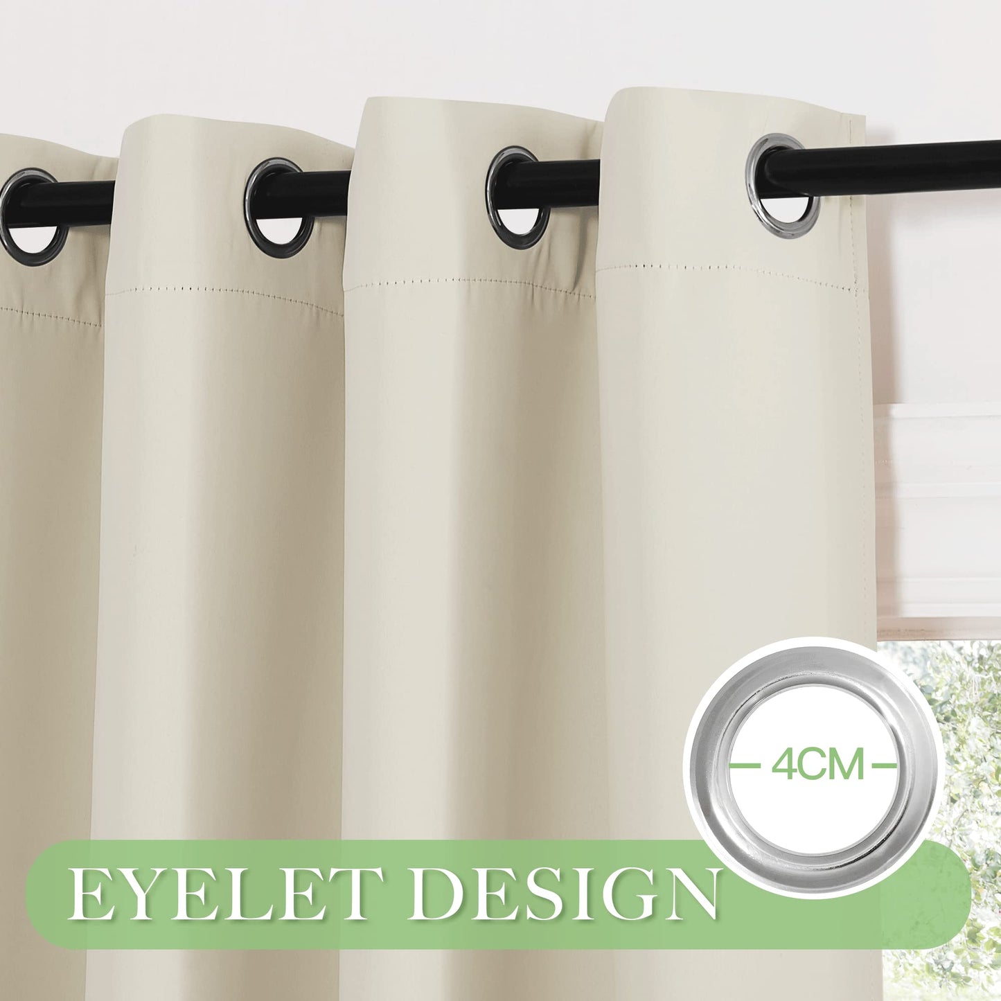 KGORGE Blackout Curtain Grey with Eyelets Door Curtain 200 cm Long - 1 Piece H 200 x W 140 cm Thermal Curtain Front Door Curtains Opaque Living Room Door Curtain Darkening Curtains Blackout