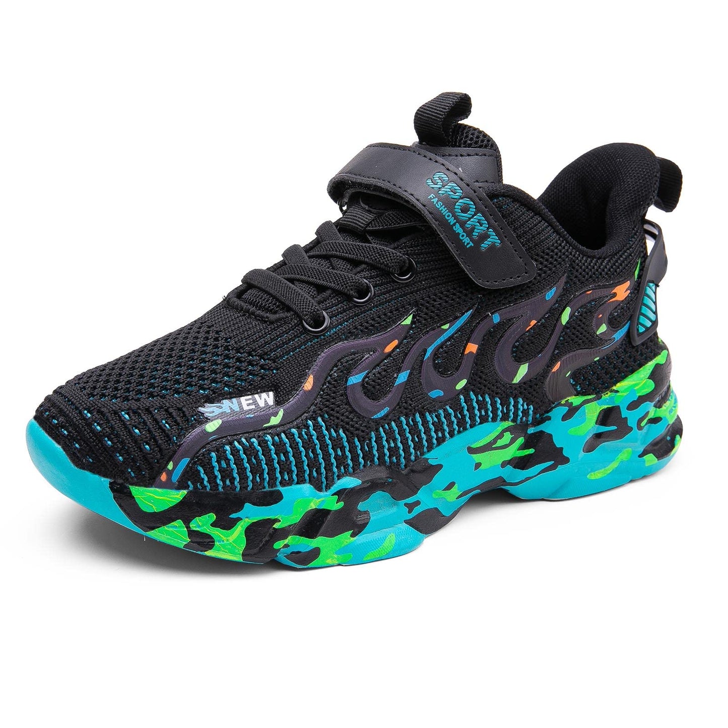 Qvxkd Turnschuhe Mädchen Schuhe turanschuhe Jungen Hallenschuhe Junge Sportschuhe Kinder Mesh Atmungsaktiv Kinderschuhe Outdoor Laufschuhe Sneaker Klettverschluss Wanderschuhe 28EU-39EU