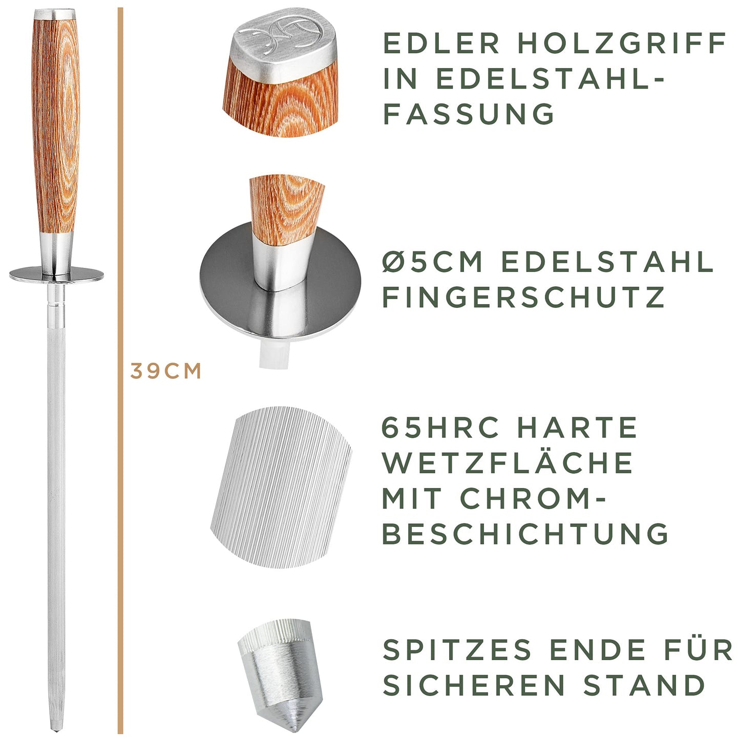 WALDWERK Küchenhelfer Set aus Teakholz - 4 teiliges Kochlöffel Set mit Pfannenwender, Holzlöffel, Nudelschöpfer und Halterung - Kochlöffel Holz - Pfannenwender Holz - Kochutensilien Set
