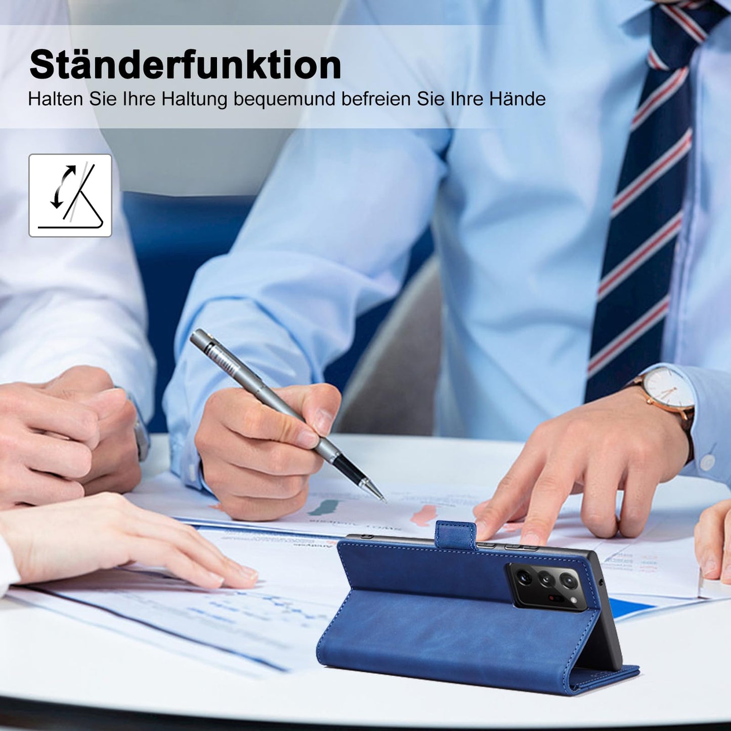 S. Dawezo Hülle für Samsung Galaxy S22 Plus, Premium Leder magnetische Handyhülle mit Ständer, Kartenfach und Brieftasche, Shock Absorbing, kompatibel mit Samsung S22 Plus-Kaffee