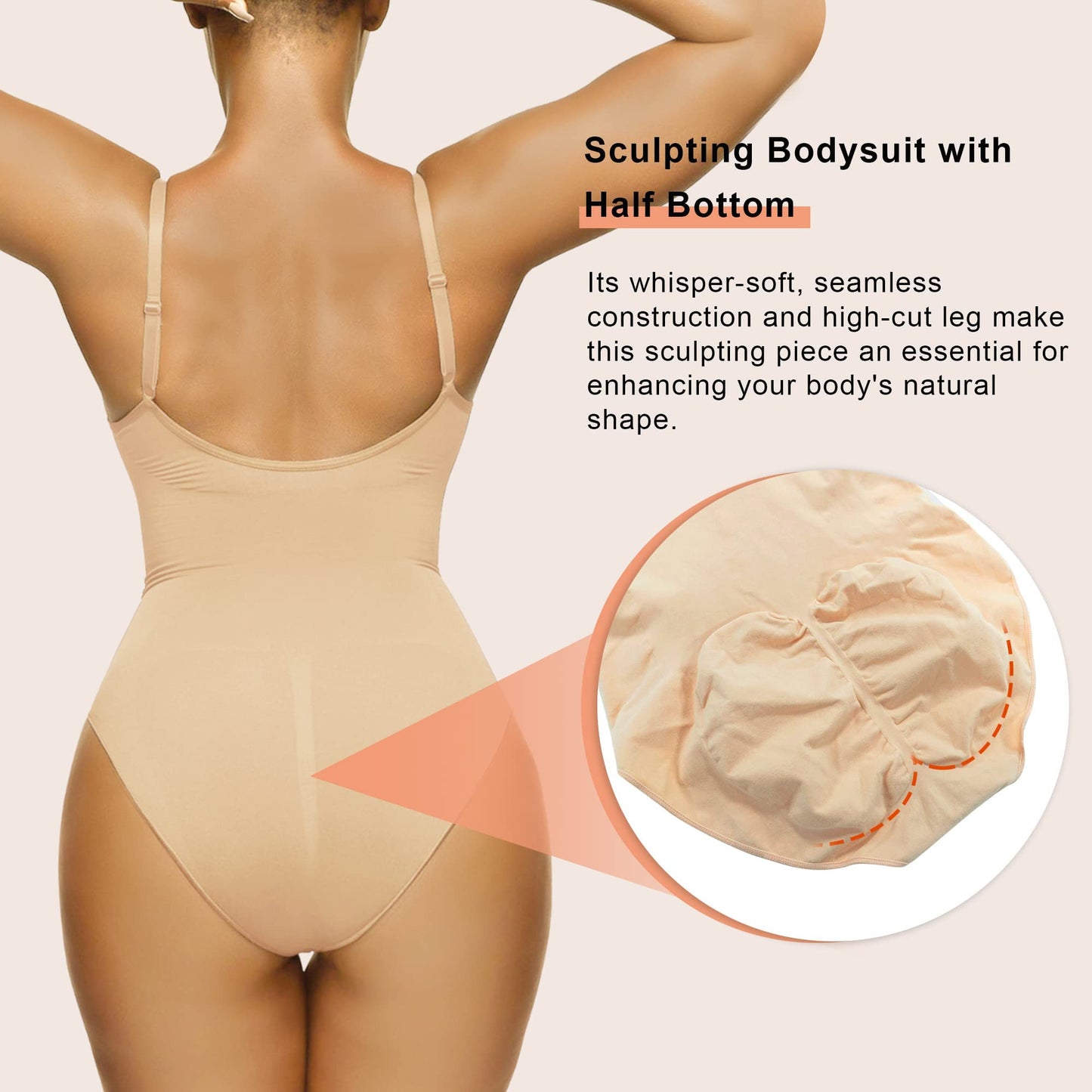 SHAPERX Shapewear Damen Bauchweg Bodysuit Formender Body Shaper Sculpting Tanga mit Verstellbarer Schultergurt