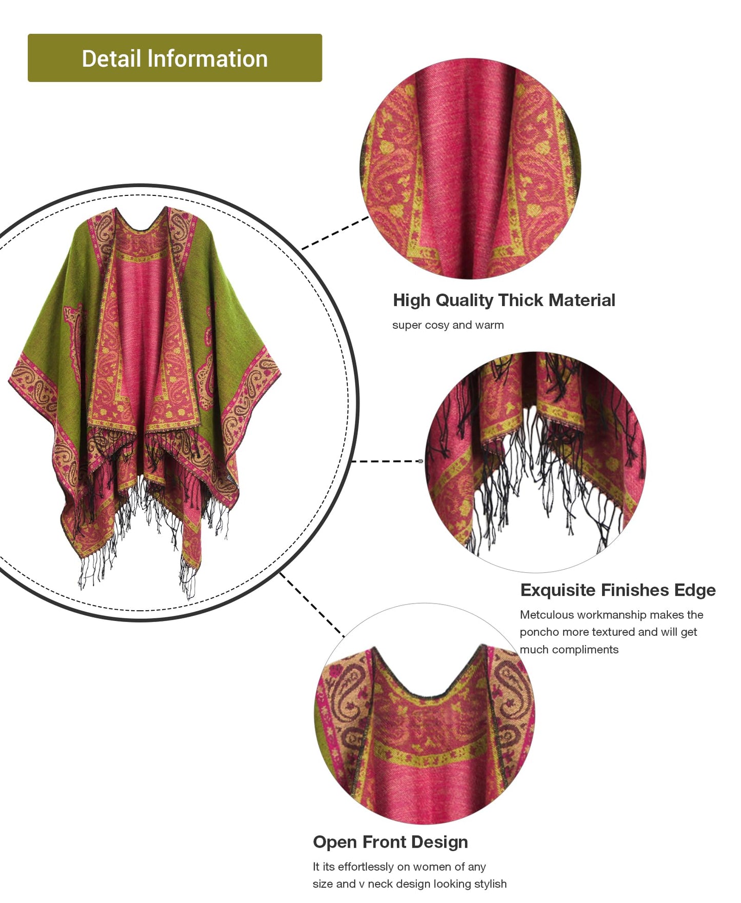 DiaryLook Damen Poncho Schal Winter Cardigan Übergroße Cape Elegant Poncho Für Frauen Umhang Damen Warm Geschenk Für Mutter