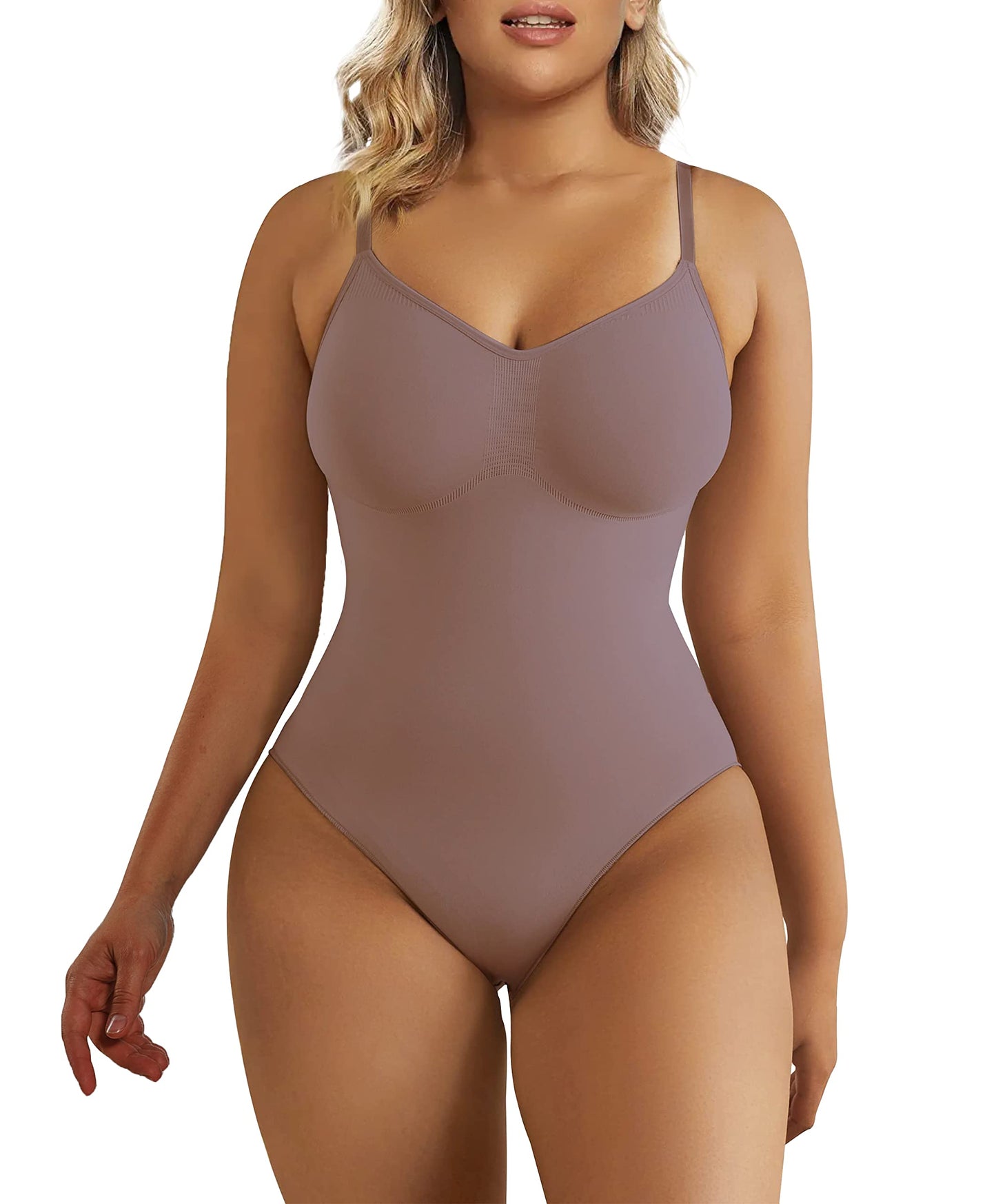 SHAPERX Shapewear Damen Bauchweg Bodysuit Formender Body Shaper Sculpting Tanga mit Verstellbarer Schultergurt