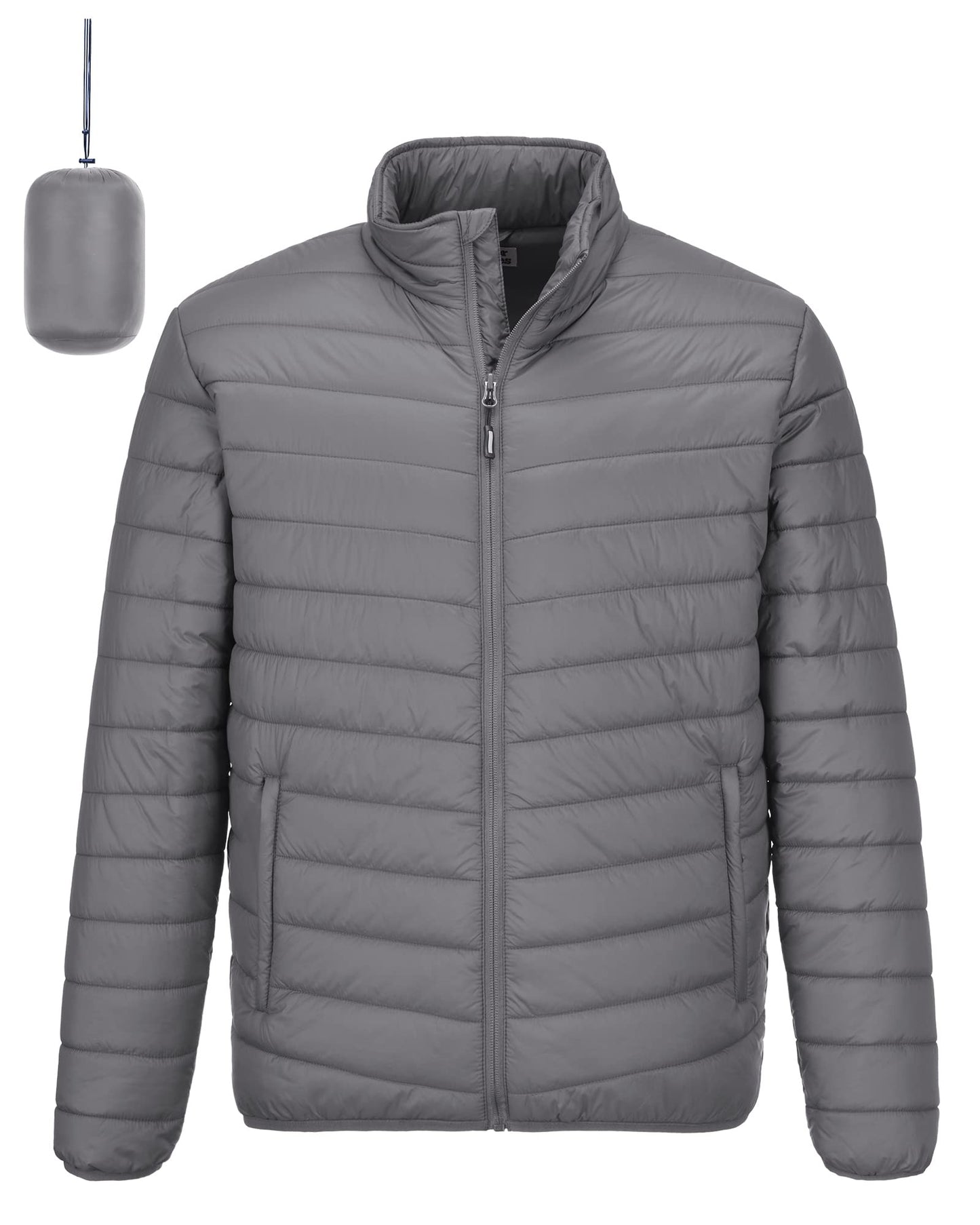 Outdoor Ventures Herren Steppjacke Packbare Leichte Warme Übergangsjacke Herren Wasserfeste Pufferjacke mit 3 Taschen für Outdoor Casual Wandern