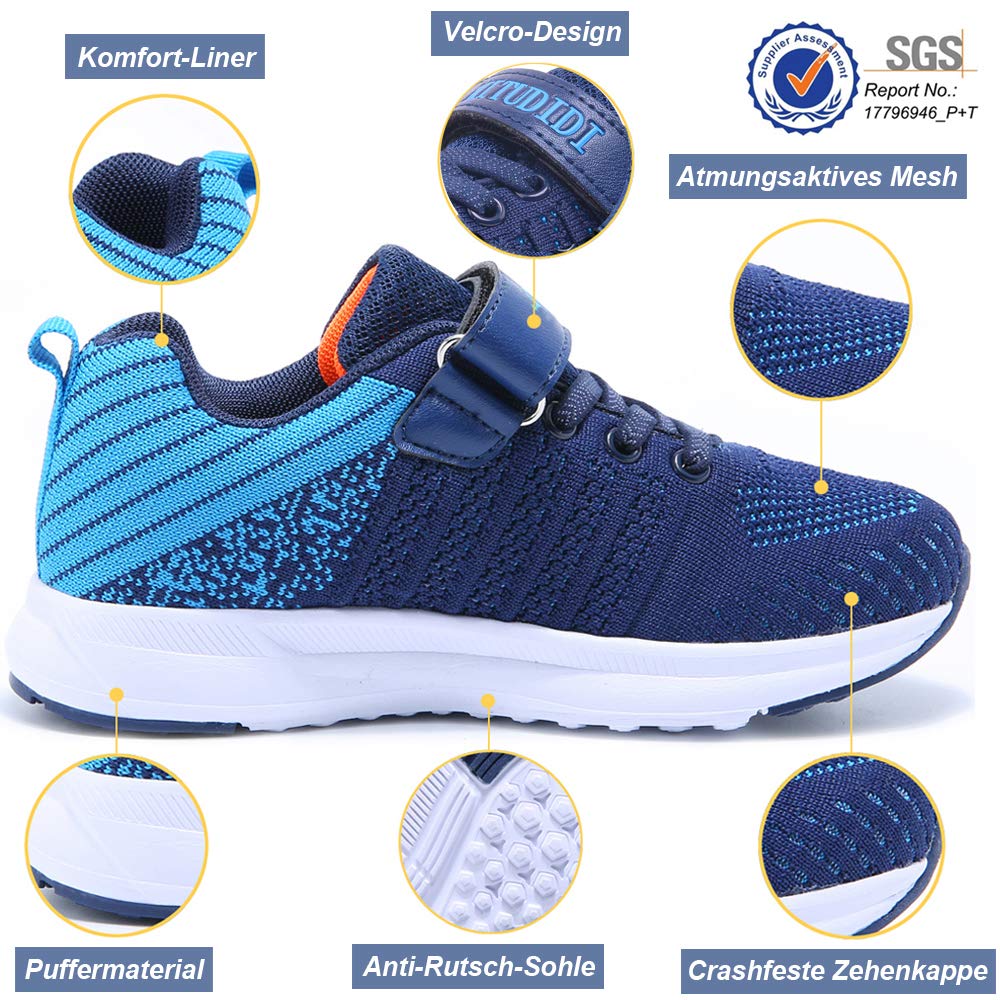 Mitudidi Unisex-Kinder Turnschuhe Mädchen Sportschuhe Leicht Atmungsaktiv Laufschuhe Outdoor Fitnessschuhe Sneaker Hallenschuhe