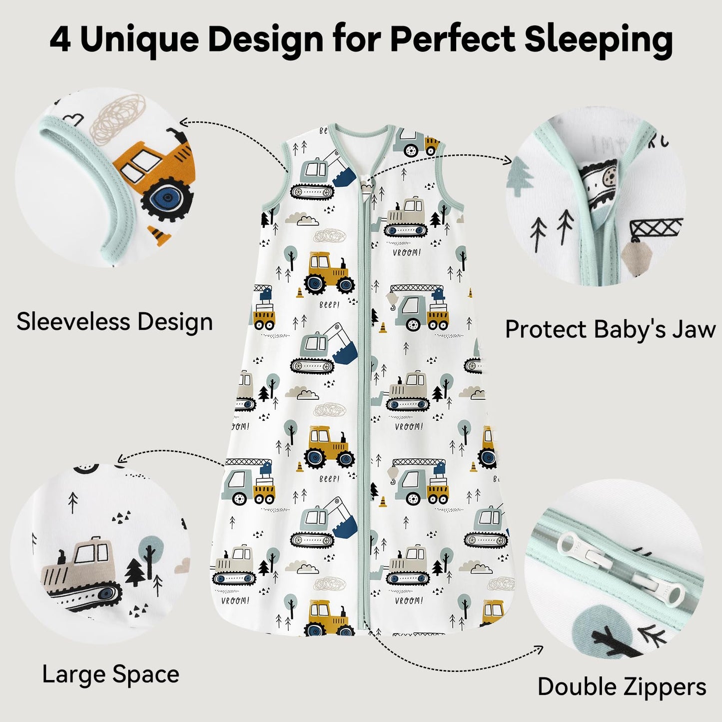 Unnivoll Schlafsack Baby 1.5 Tog Babyschlafsack 0-6 Monate 2er Pack Schlafsack Winter Herbst 67 cm für Jungen Mädchen Neugeborene Kaffee