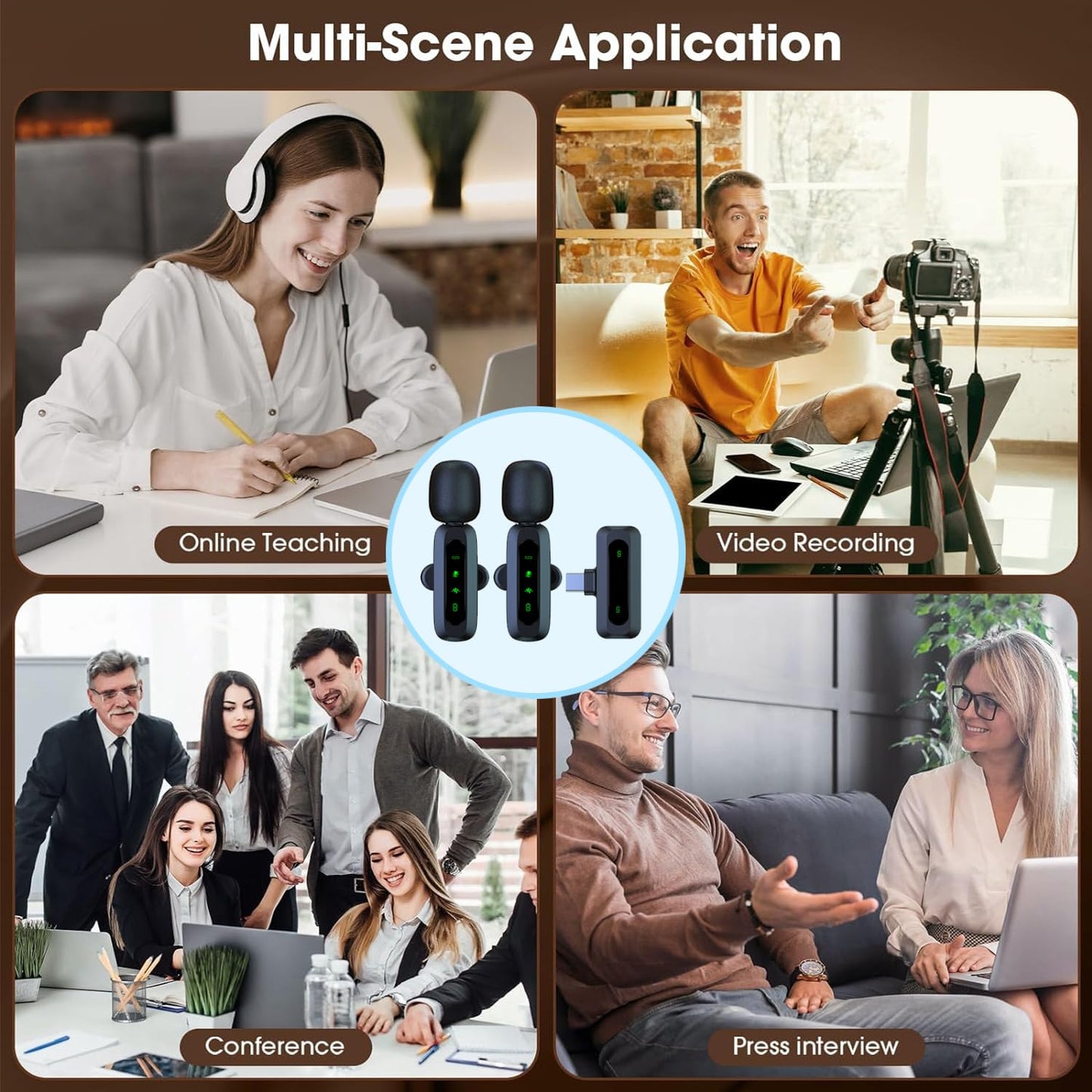 Mini Wireless Lavalier Microphone for Android and iPhone, iOS Devices - Noise Reduction Lapel Mic for Recording, Clip on Mic, for Video Recording, Tiktok, Youtube, Vlog Podcast Content Creator