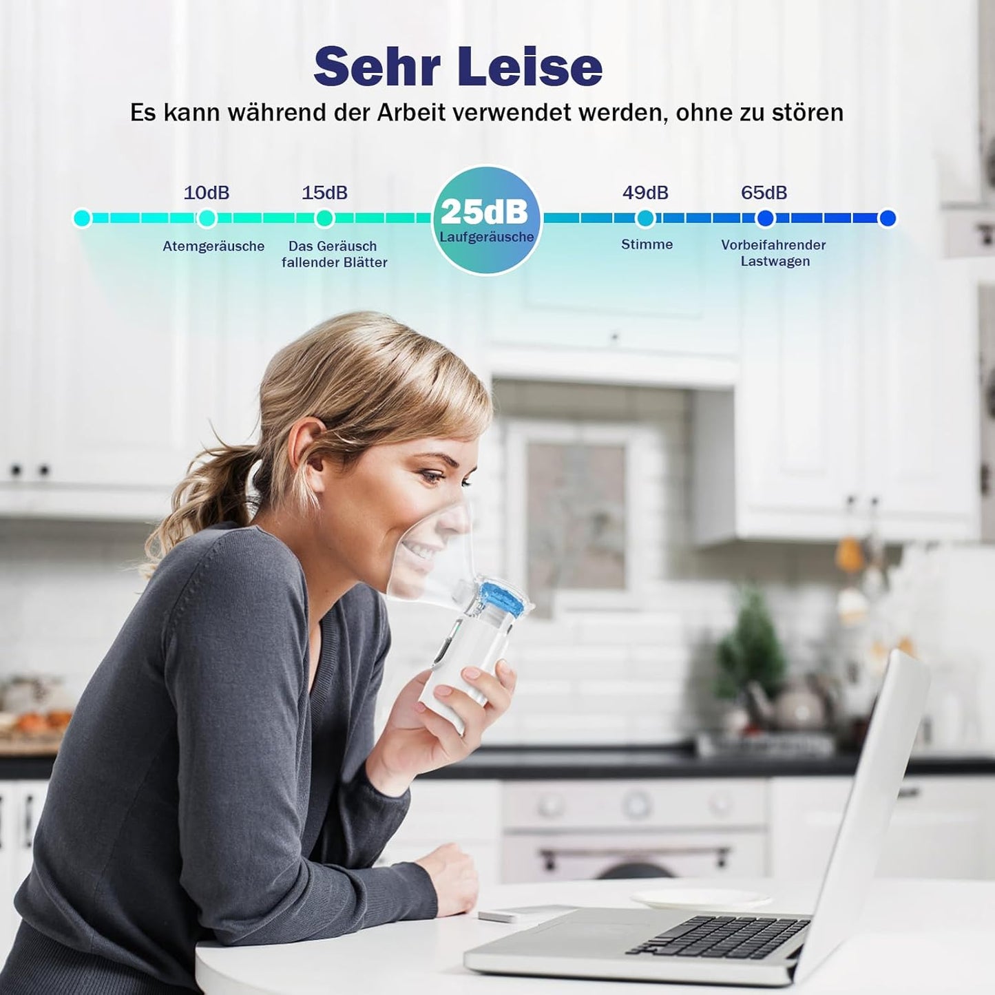 AU YAT Inhalationsgerät, Wiederaufladbarer USB C Inhalationsgerät Kinder mit Tragbarem Design, Super Leiser inhalator, Effizienter Vernebler Inhaliergerät Kinder für unterwegs