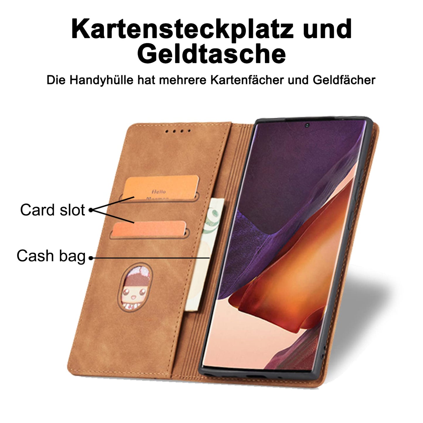 S. Dawezo Hülle für Samsung Galaxy S22 Plus, Premium Leder magnetische Handyhülle mit Ständer, Kartenfach und Brieftasche, Shock Absorbing, kompatibel mit Samsung S22 Plus-Kaffee