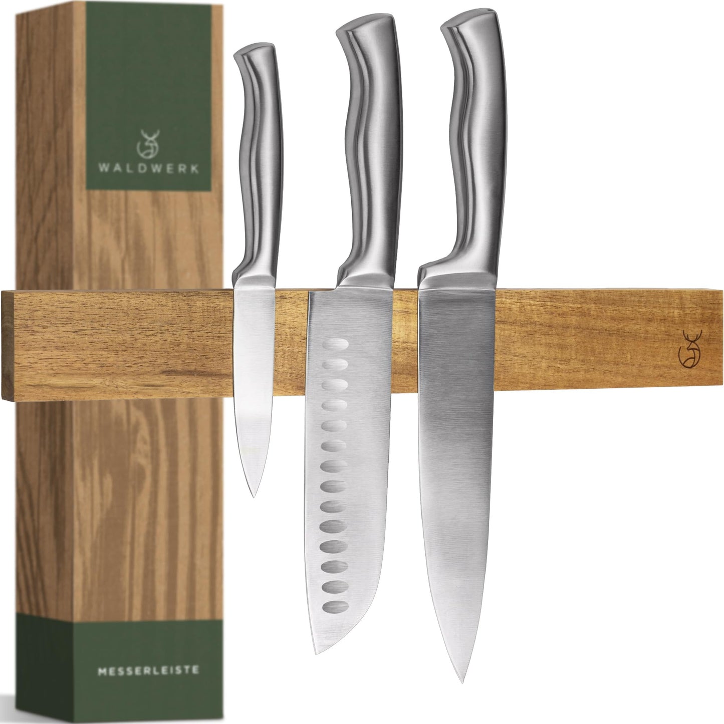 WALDWERK Küchenhelfer Set aus Teakholz - 4 teiliges Kochlöffel Set mit Pfannenwender, Holzlöffel, Nudelschöpfer und Halterung - Kochlöffel Holz - Pfannenwender Holz - Kochutensilien Set