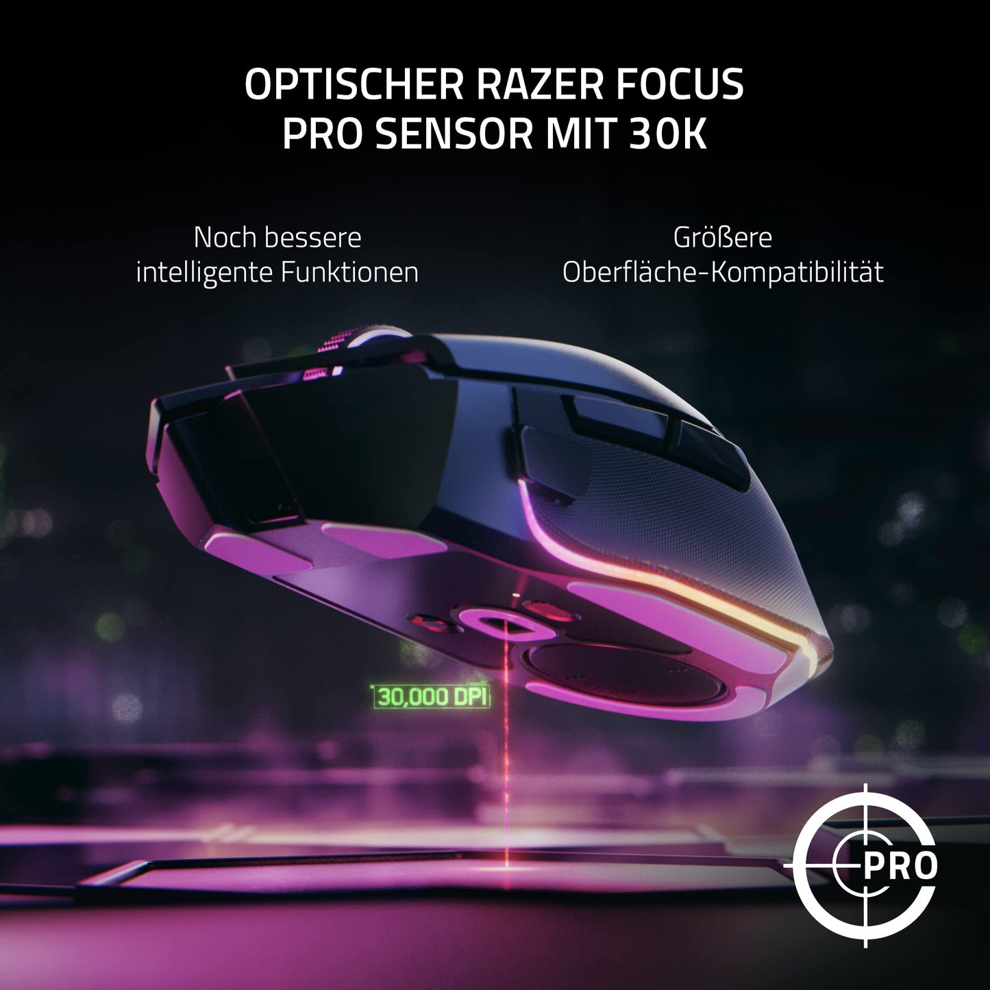 Razer Basilisk V3 - Kabelgebundene, anpassbare Gaming Maus mit Chroma RGB für PC/Mac (10+1 programmierbare Tasten, neigbares HyperScroll Mausrad, ergonomisches Design) Schwarz