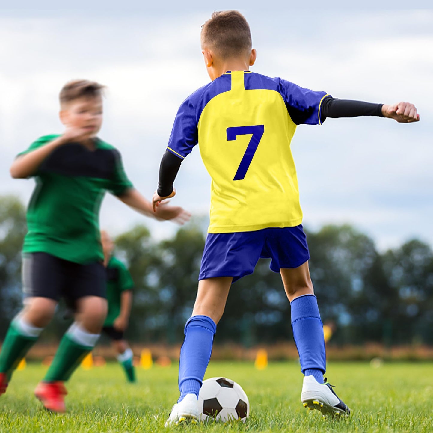 Sternstunde Trikot Sets Kinder, Hause/Auswärts Fußballtrikot für Kinder,Herren Jungen Fussball Jersey Football Trikots, Sportshirt Junge Football Training Tshirts Shorts und Socken Anzug