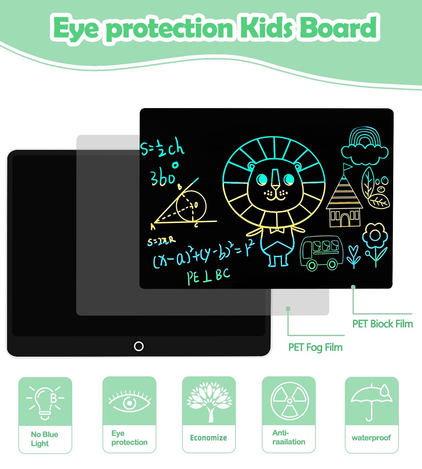 Colourful LCD Writing Board Children 16 Inch Painting Board Magic Board Digital Drawing Writing Tablet Electronic Graphic Tablet 3-12 Year Old Girls Boys Children's Toy Gifts