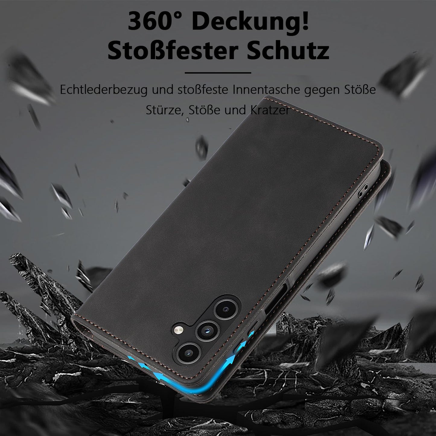S. Dawezo Hülle für Samsung Galaxy S22 Plus, Premium Leder magnetische Handyhülle mit Ständer, Kartenfach und Brieftasche, Shock Absorbing, kompatibel mit Samsung S22 Plus-Kaffee