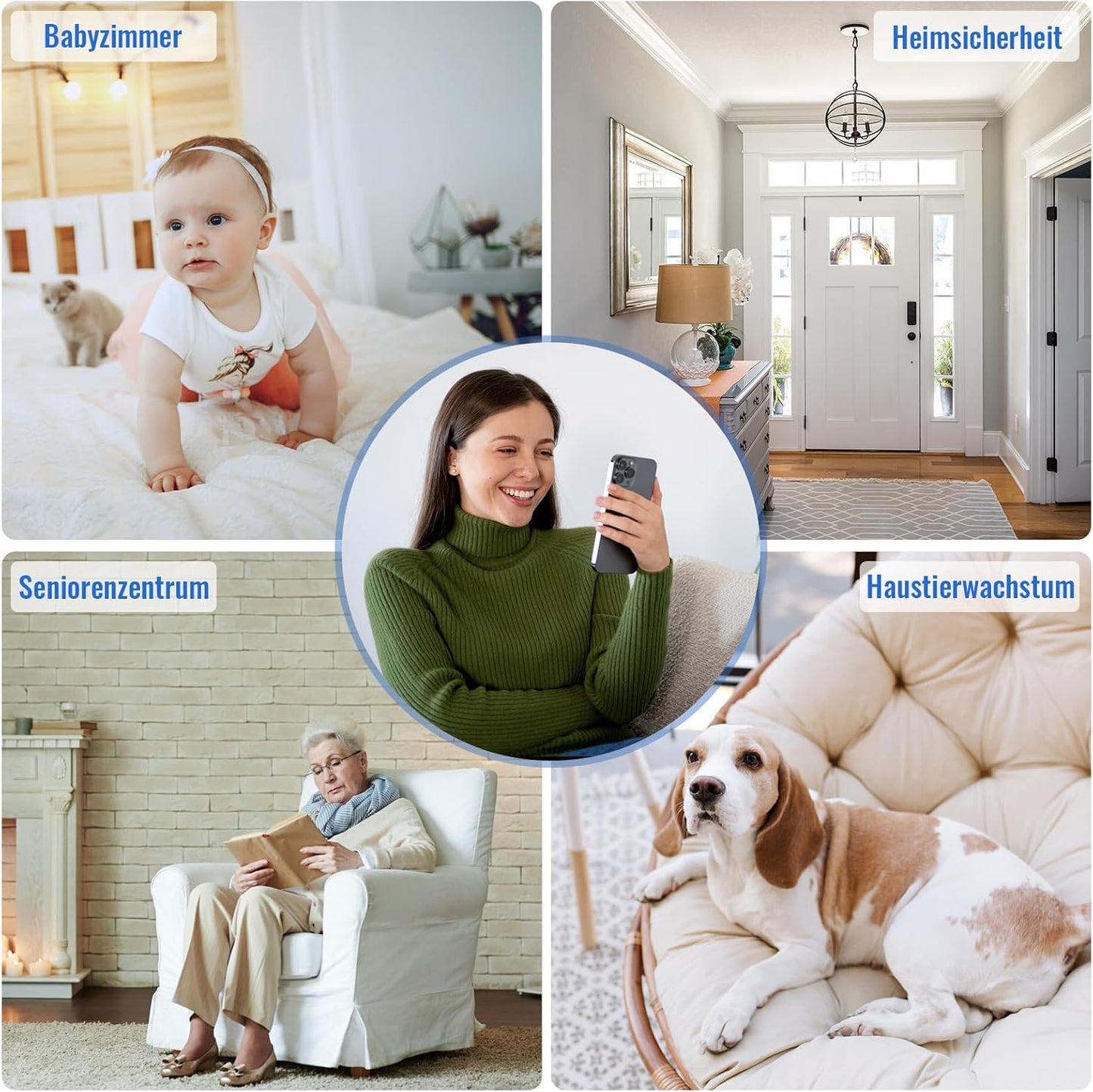 Mini-Kamera 1080P FHD Überwachungskamera innen WLAN Live Übertragung Handy APP WiFi Camera Indoor mit Akku Kleine Kompakte Sicherheitskamera mit Nachtsicht Bewegungsmelder für Baby Alten Haustier