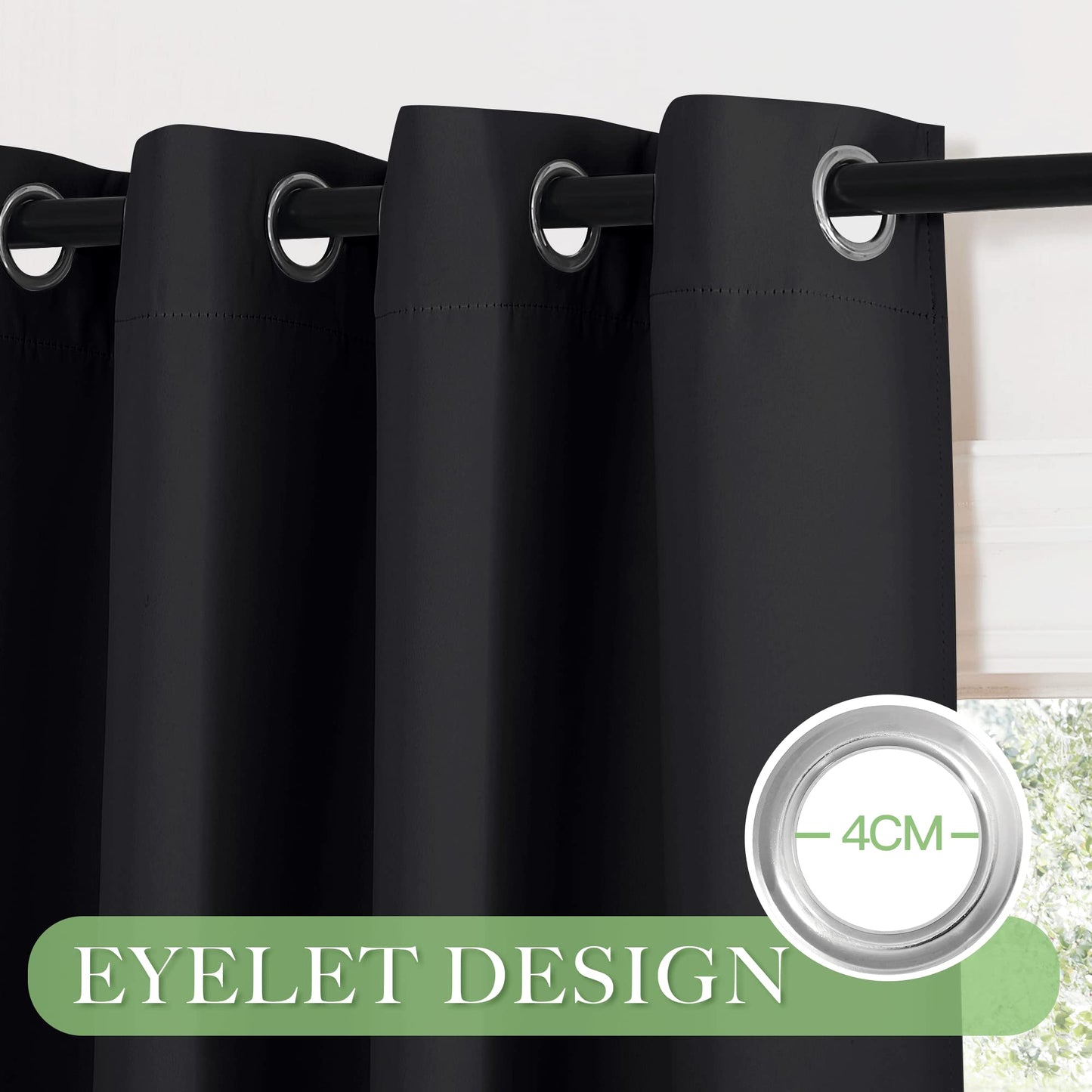 KGORGE Blackout Curtain Grey with Eyelets Door Curtain 200 cm Long - 1 Piece H 200 x W 140 cm Thermal Curtain Front Door Curtains Opaque Living Room Door Curtain Darkening Curtains Blackout