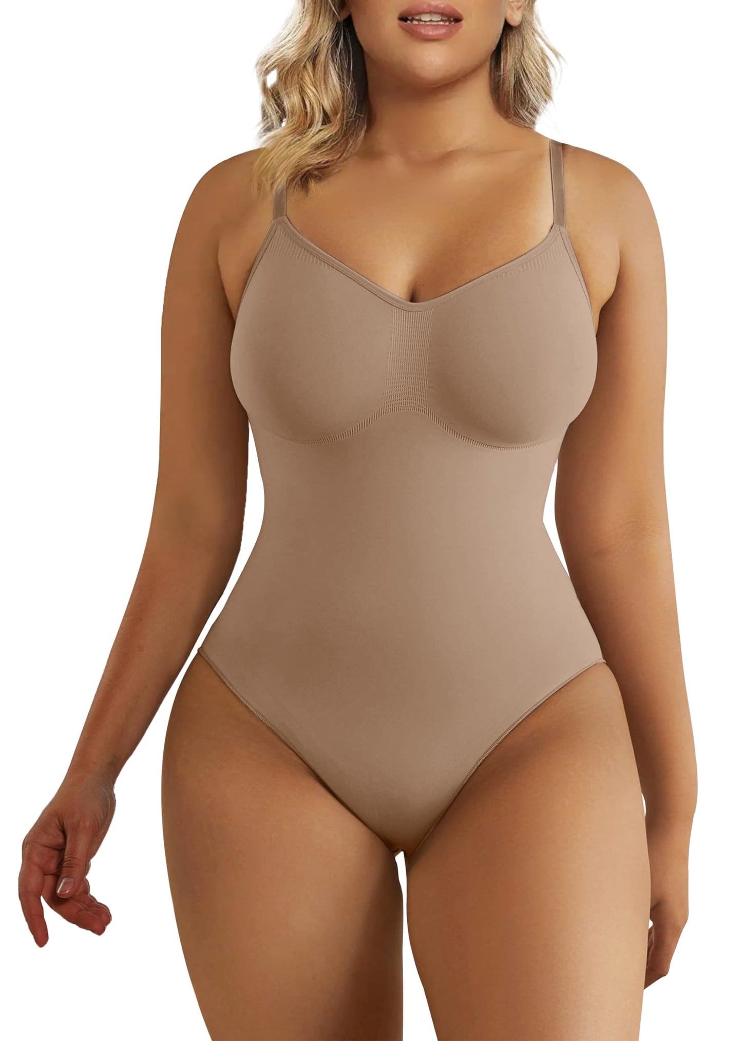 SHAPERX Shapewear Damen Bauchweg Bodysuit Formender Body Shaper Sculpting Tanga mit Verstellbarer Schultergurt