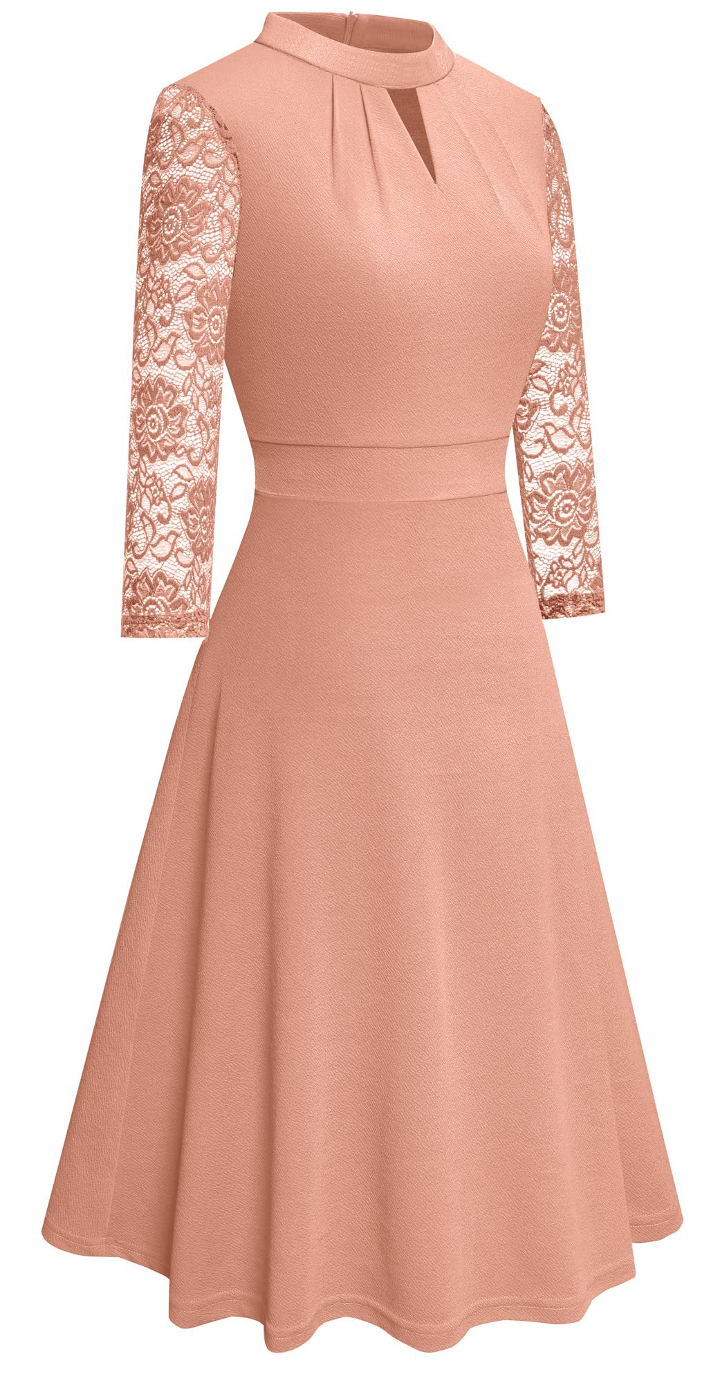 HOMEYEE Damen Elegant Hollow Out Spitze Swing Retro Party Cocktailkleid A234