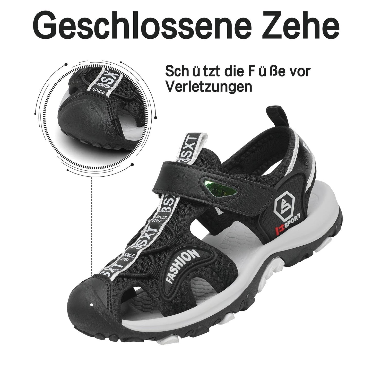 SAGUARO Kinder Sandalen für Jungen Mädchen Trekkingandalen Atmungsaktiv Rutschfest Wandersandalen