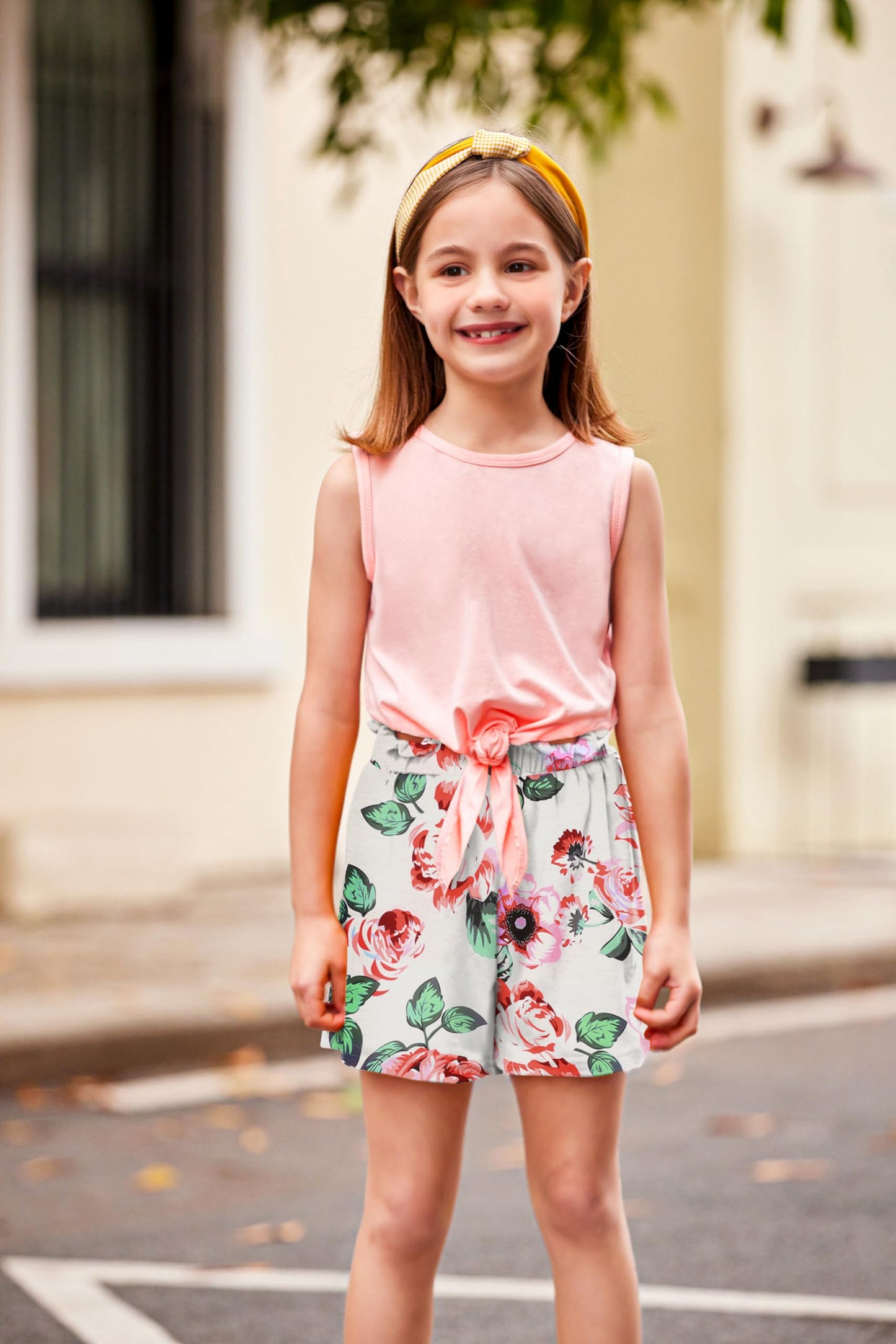 Arshiner Mädchen Tanktops mit Shorts Set Kinder Sommer Bekleidungssets Lässige Mode Ärmelloses T-Shirts Kleidung Sets für Mädchen
