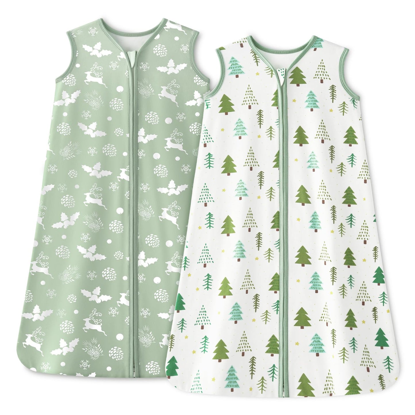 Unnivoll Schlafsack Baby 1.5 Tog Babyschlafsack 0-6 Monate 2er Pack Schlafsack Winter Herbst 67 cm für Jungen Mädchen Neugeborene Kaffee