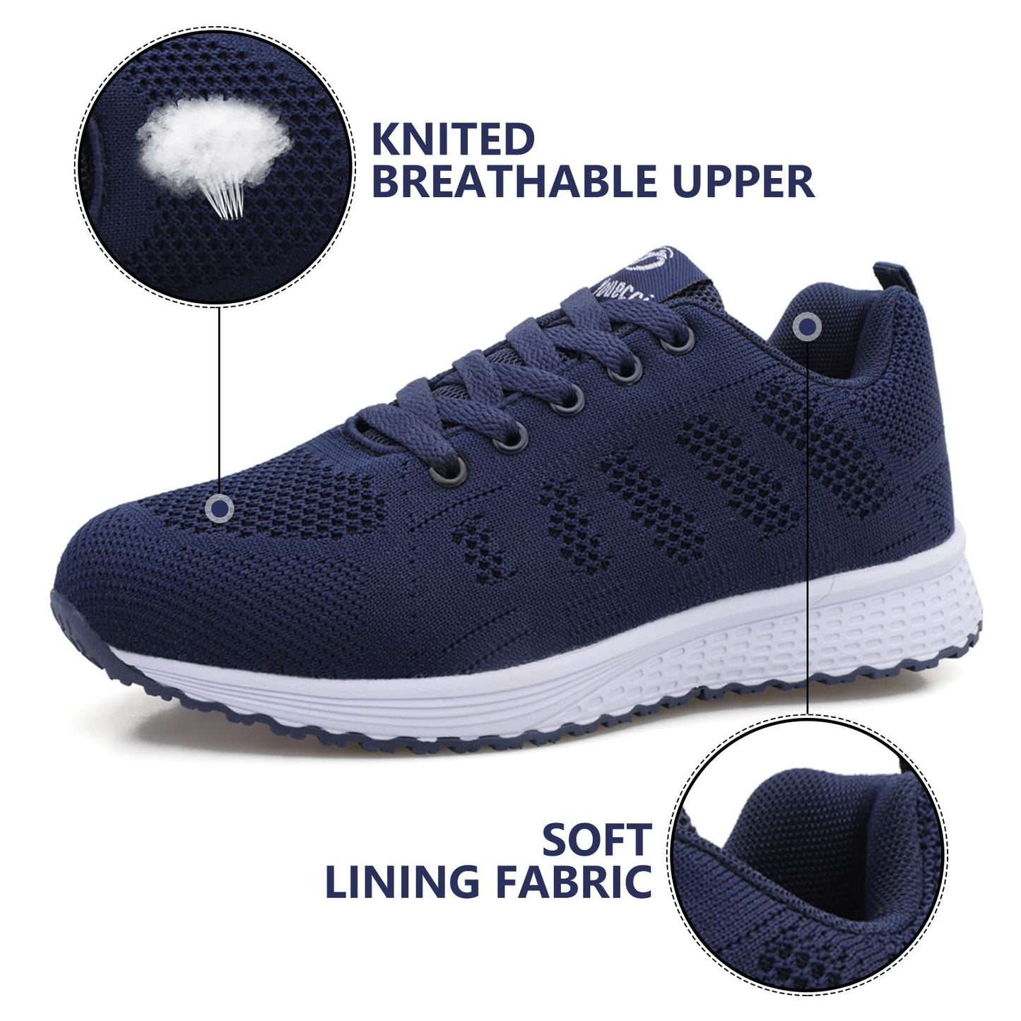 ANBIWANGLUO Damen Turnschuhe Sportliche Laufschuhe Schnürschuhe Atmungsaktive Outdoor Cross Trainer zum Joggen