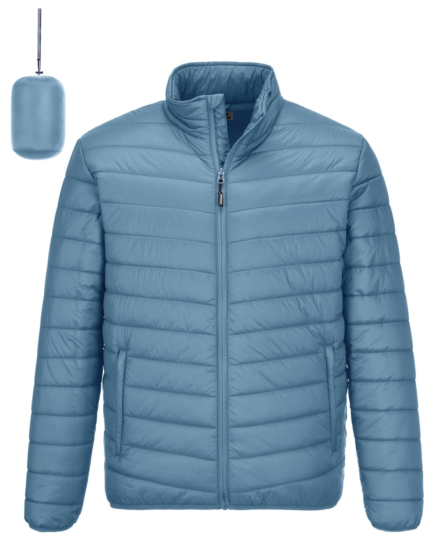 Outdoor Ventures Herren Steppjacke Packbare Leichte Warme Übergangsjacke Herren Wasserfeste Pufferjacke mit 3 Taschen für Outdoor Casual Wandern