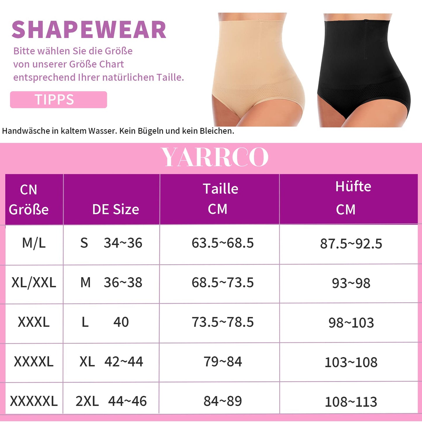 YARRCO Bauchweg Unterhose Damen Miederslips Shapewear Miederhose Hohe Taille Body Shaper Unterwäsche