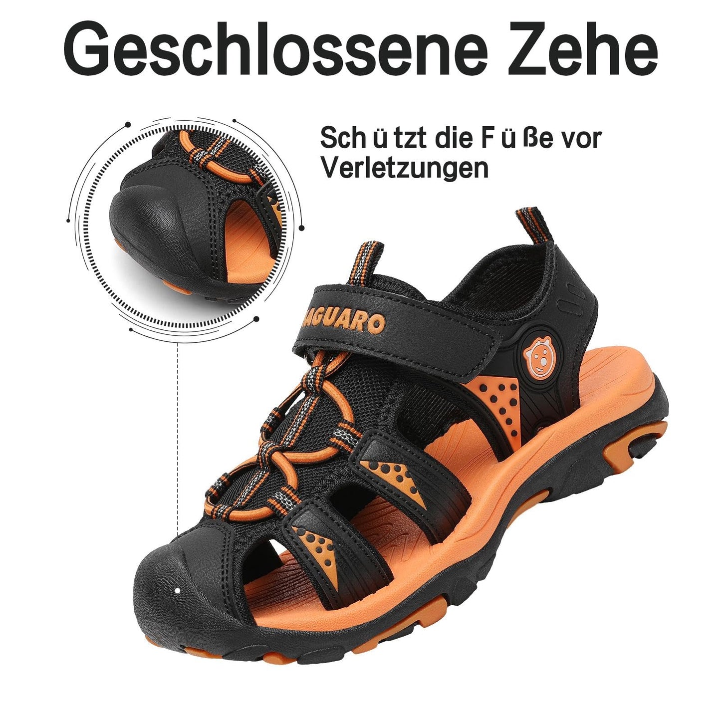 SAGUARO Kinder Sandalen für Jungen Mädchen Trekkingandalen Atmungsaktiv Rutschfest Wandersandalen