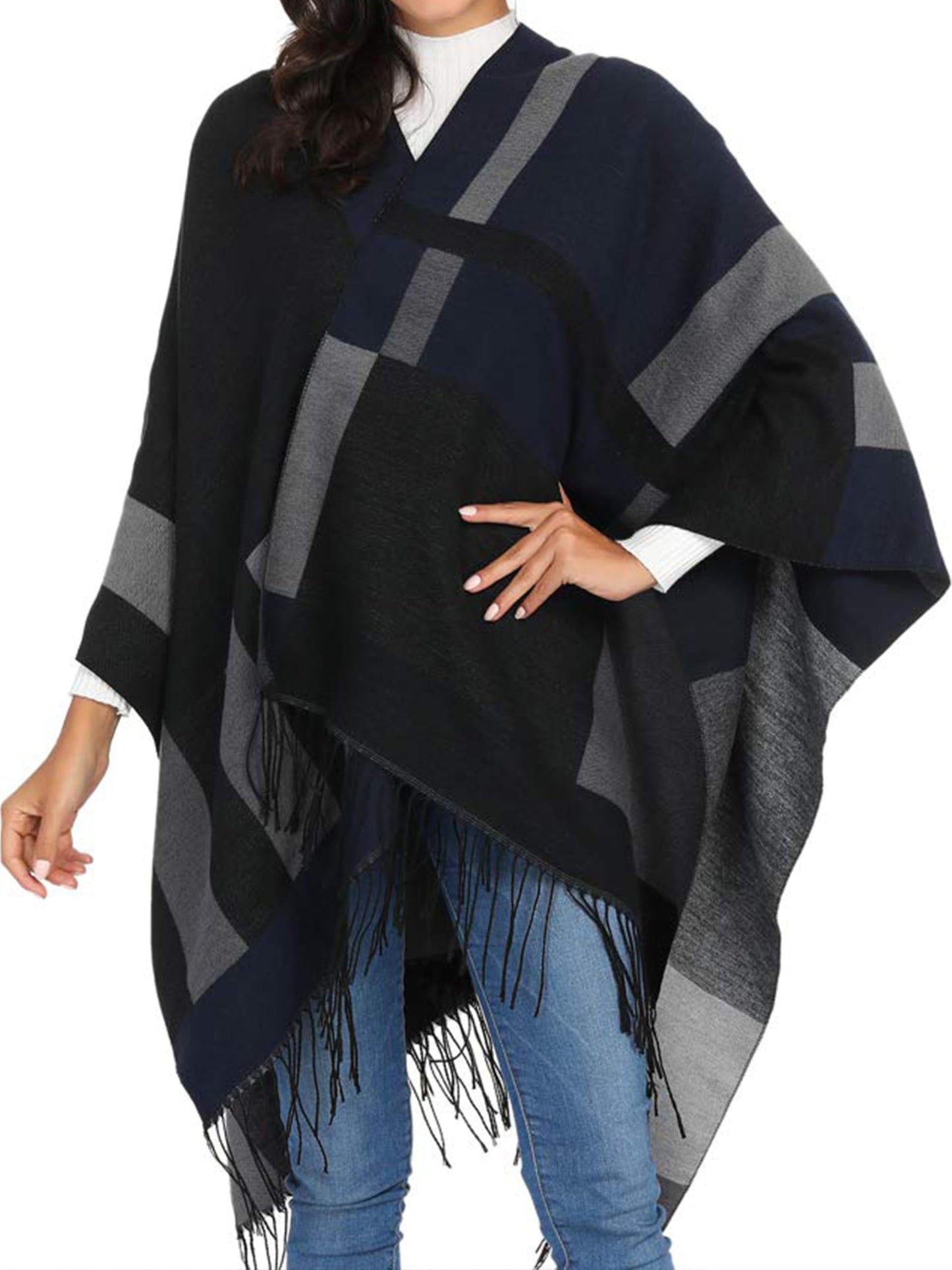 DiaryLook Damen Poncho Schal Winter Cardigan Übergroße Cape Elegant Poncho Für Frauen Umhang Damen Warm Geschenk Für Mutter